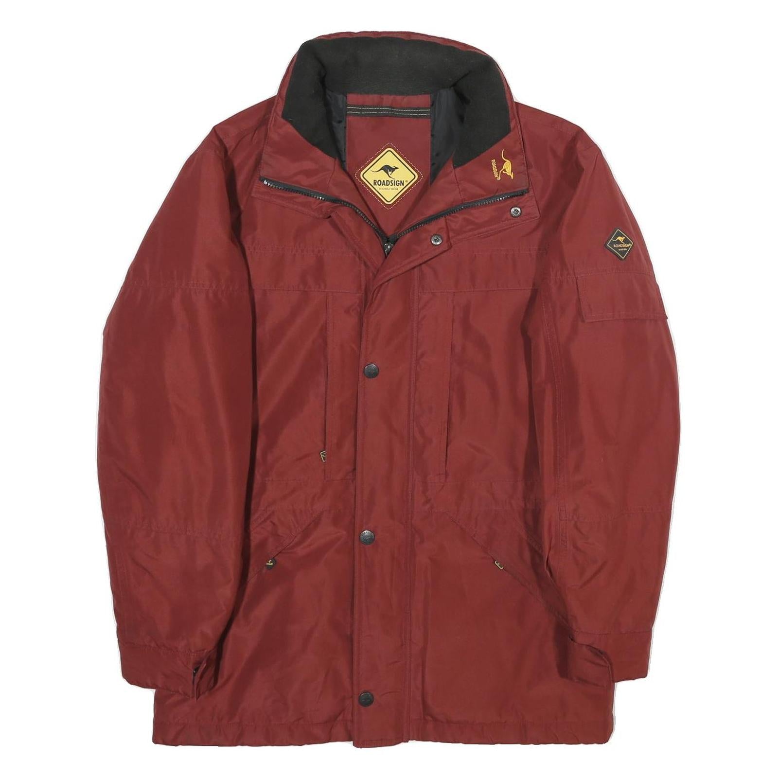 ROADSIGN Mens Red Jacket S Polyester Plain Zip Outdoor Casual Lightweight Refurbished - N/A refurbished available on Cerqular