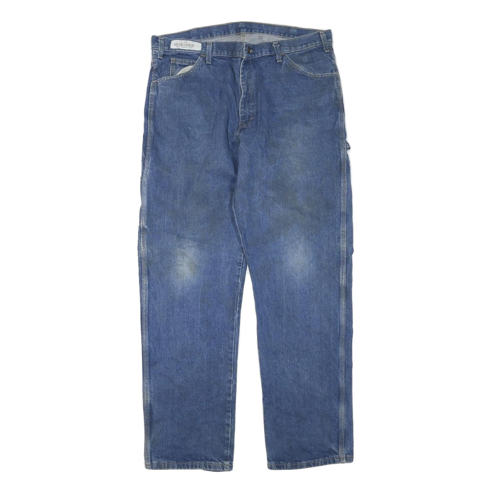DICKIES Mens Regular Blue Denim Jeans W38 L34 Zip Closure Workwear Straight Fit Refurbished - N/A refurbished available on Cerqular