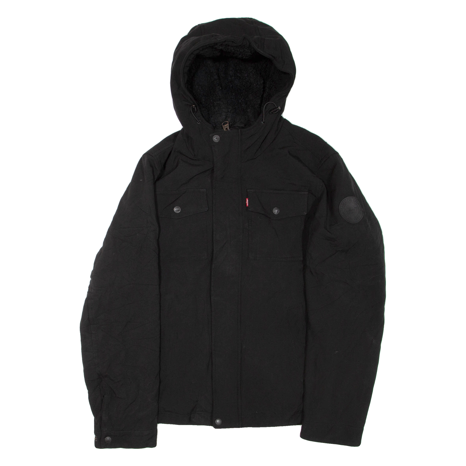 LEVI'S Mens Jacket Black Hooded S Refurbished - N/A refurbished available on Cerqular