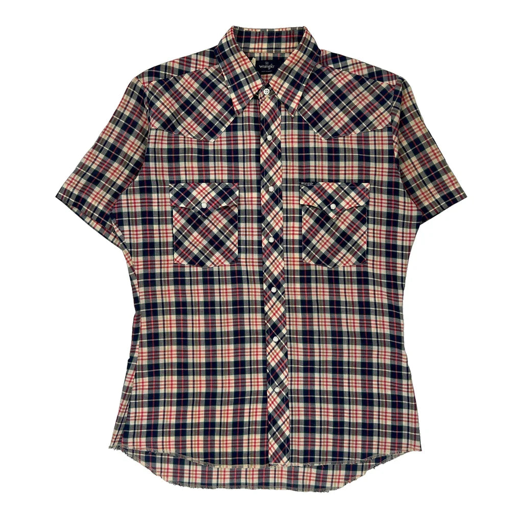 Wrangler Checked Short Sleeve Shirt - Medium Multicoloured Cotton Refurbished - Thrifted (note: this is a term often used to describe second- refurbished available on Cerqular