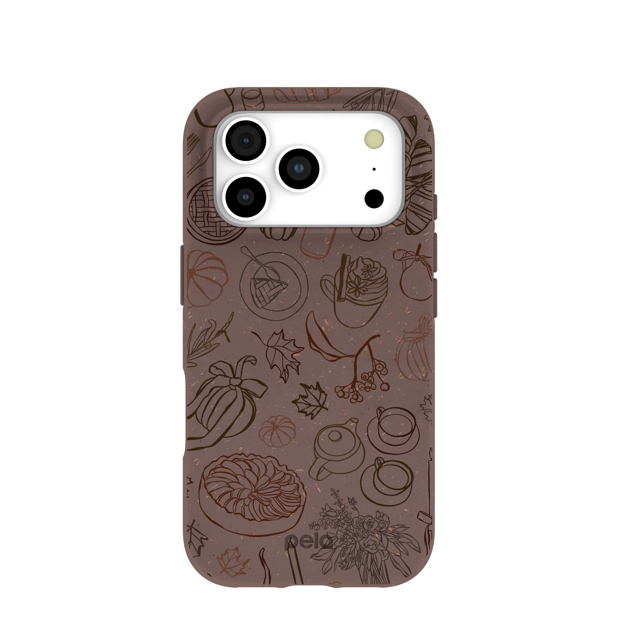 Chocolate Brown Autumn Sweets iPhone 17 Pro Case | MagSafe Compatibility: Without MagSafe Refurbished - Pela Case refurbished available on Cerqular