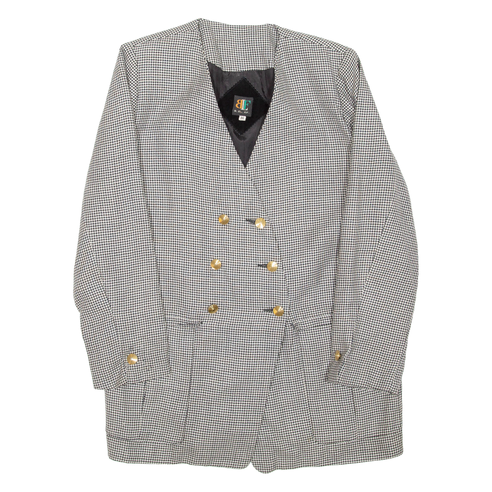 Womens Blazer Coat Black Houndstooth S Refurbished - N/A refurbished available on Cerqular