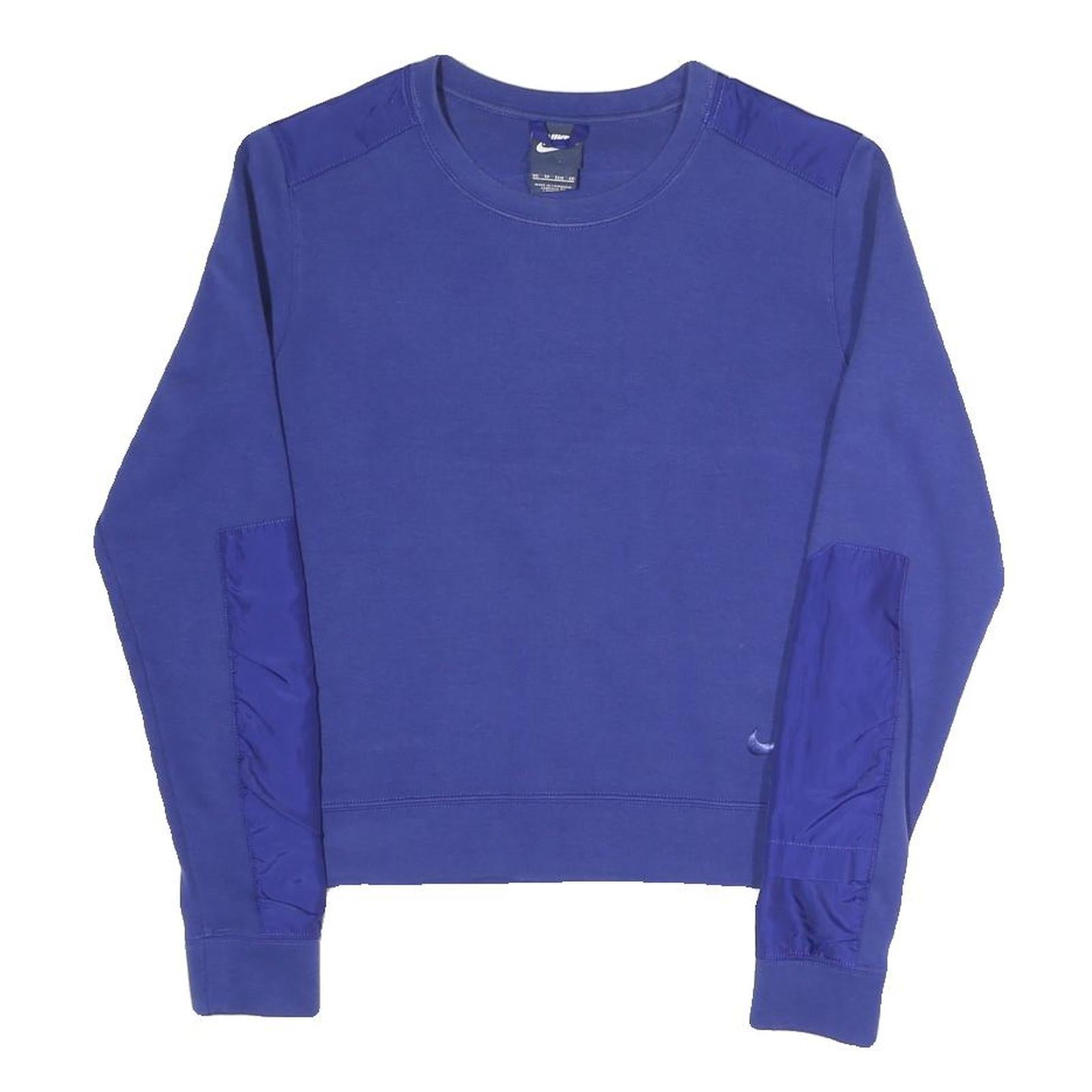 NIKE Womens Blue Crew Neck XS Cotton Blend Sweatshirt Pullover Lightweight Refurbished - N/A refurbished available on Cerqular