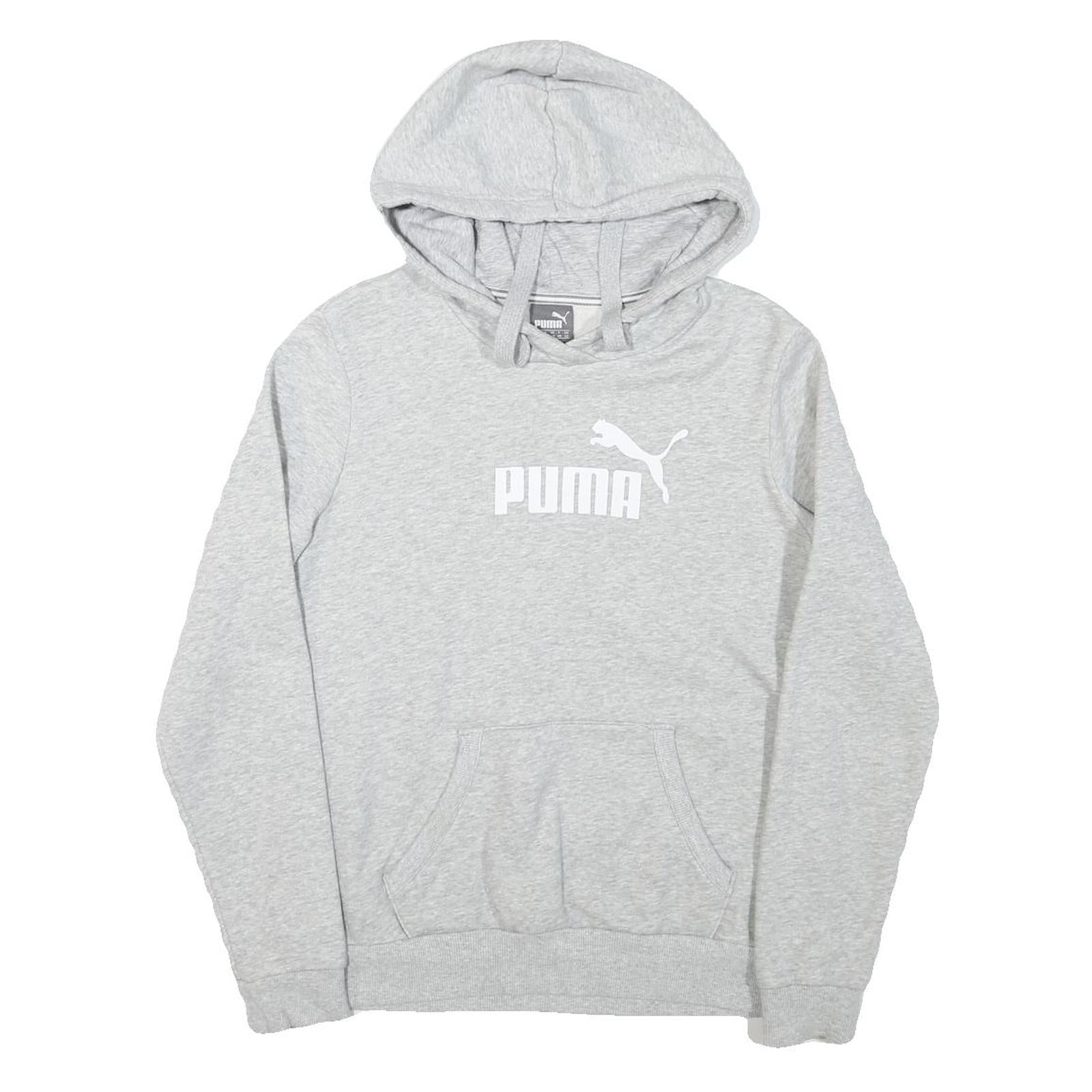 PUMA Womens Grey Hoodie M Cotton Blend Pullover Sweatshirt Casual Refurbished - N/A refurbished available on Cerqular