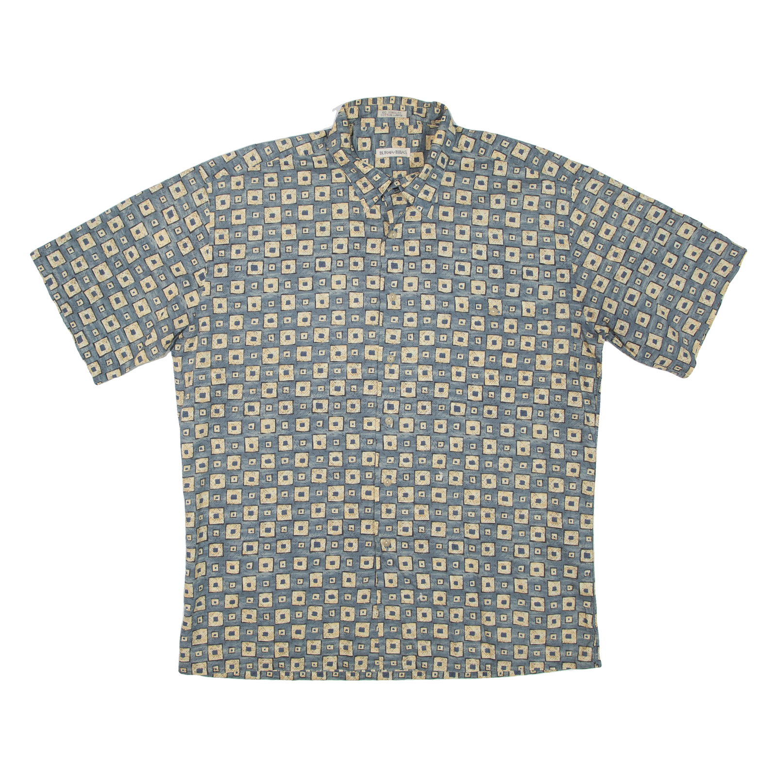 BURMA BIBAS Mens Shirt Grey Geometric L Refurbished - N/A refurbished available on Cerqular