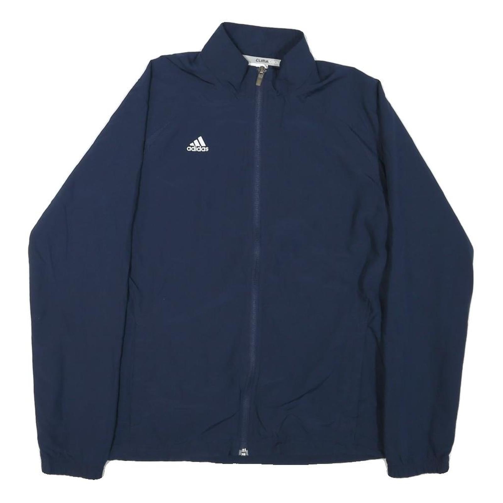 ADIDAS Womens Navy Blue Jacket UK 14 Polyester Blend Plain Zip Casual Sportswear Refurbished - N/A refurbished available on Cerqular