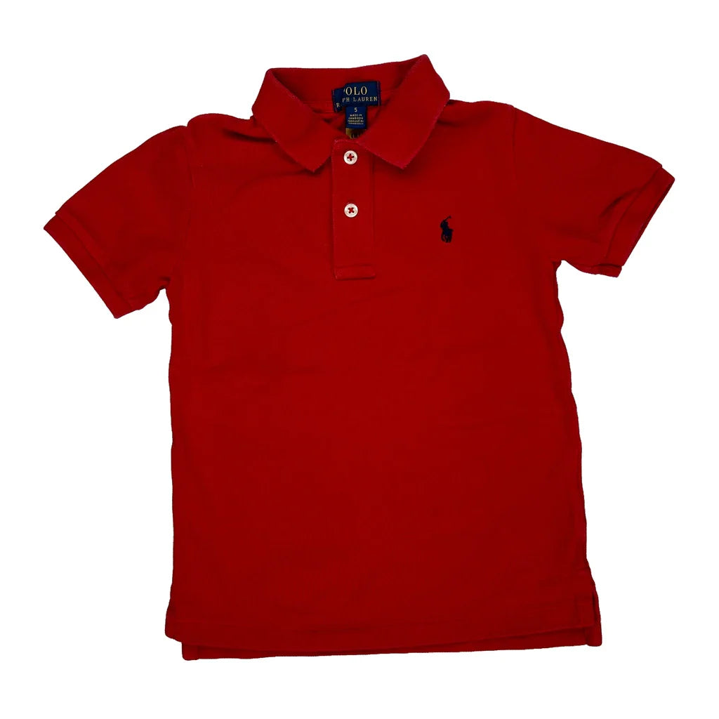 Age 4 Polo By Ralph Lauren Polo Shirt - XS Red Cotton Refurbished - Thrifted (note: this is a term often used to describe second- refurbished available on Cerqular