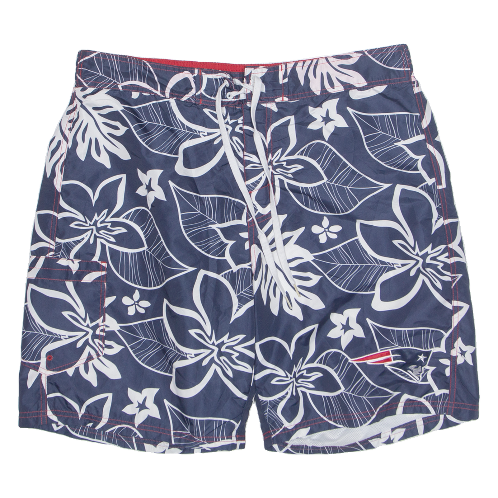 NFL New England Patriots Mens Swimming Shorts Blue Relaxed Floral XL W34 Refurbished - N/A refurbished available on Cerqular