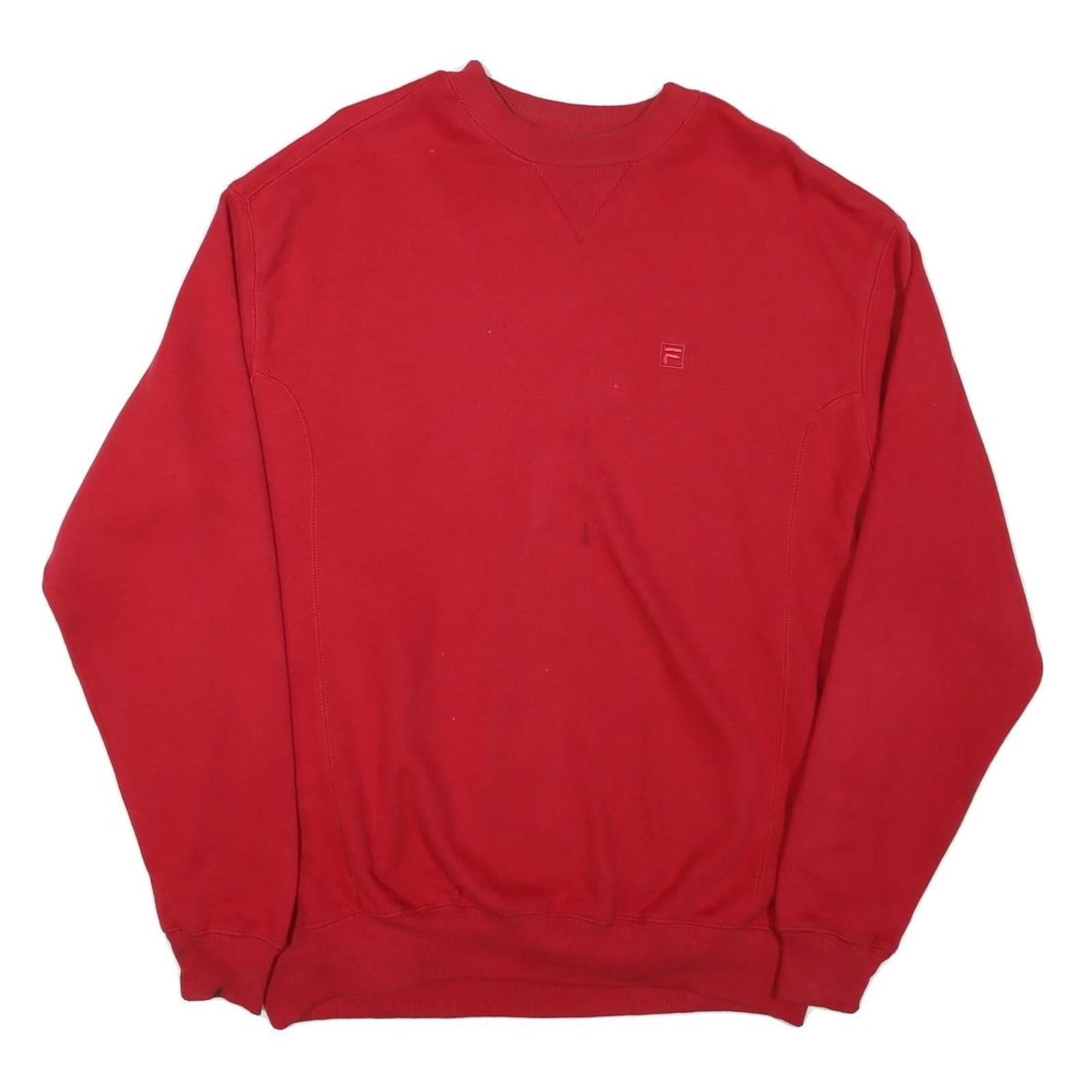 FILA Mens Red Crew Neck M Cotton Blend Sweatshirt Pullover Casual Refurbished - N/A refurbished available on Cerqular
