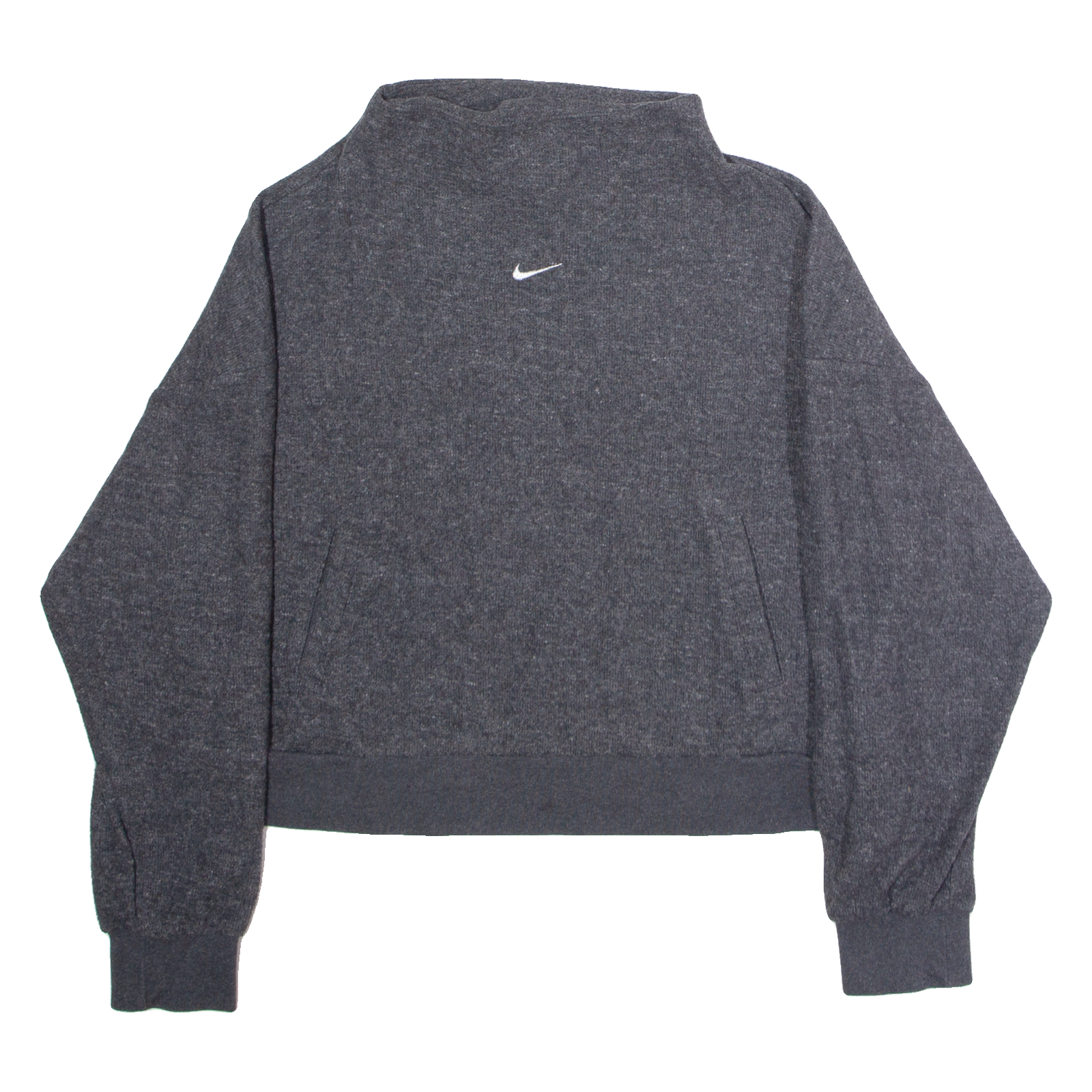 NIKE Womens Jumper Grey High Neck Tight Knit M Refurbished - N/A refurbished available on Cerqular
