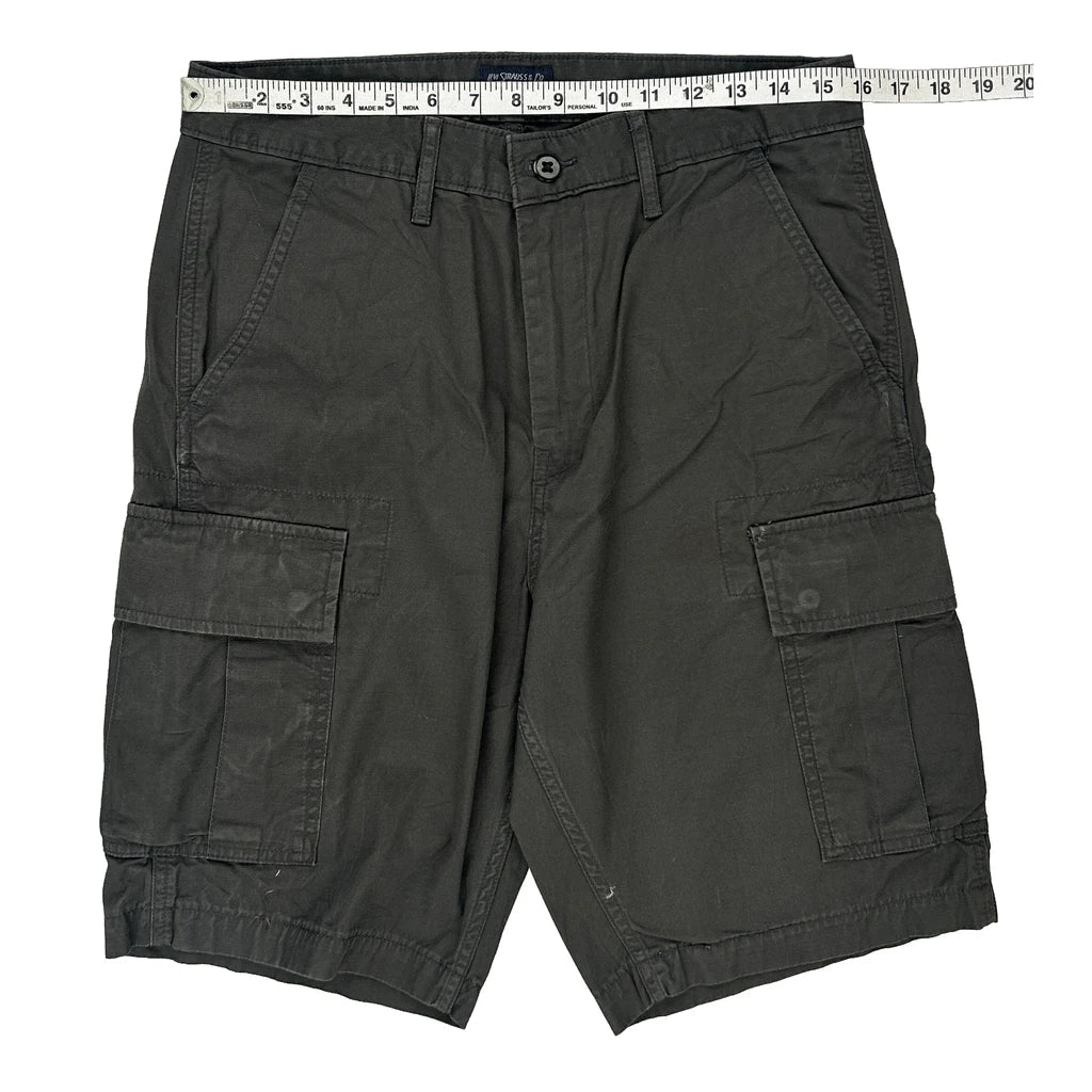 Levis Cargo Shorts - 32W 10L Grey Cotton Refurbished - Thrifted (note: this is a term often used to describe second- refurbished available on Cerqular