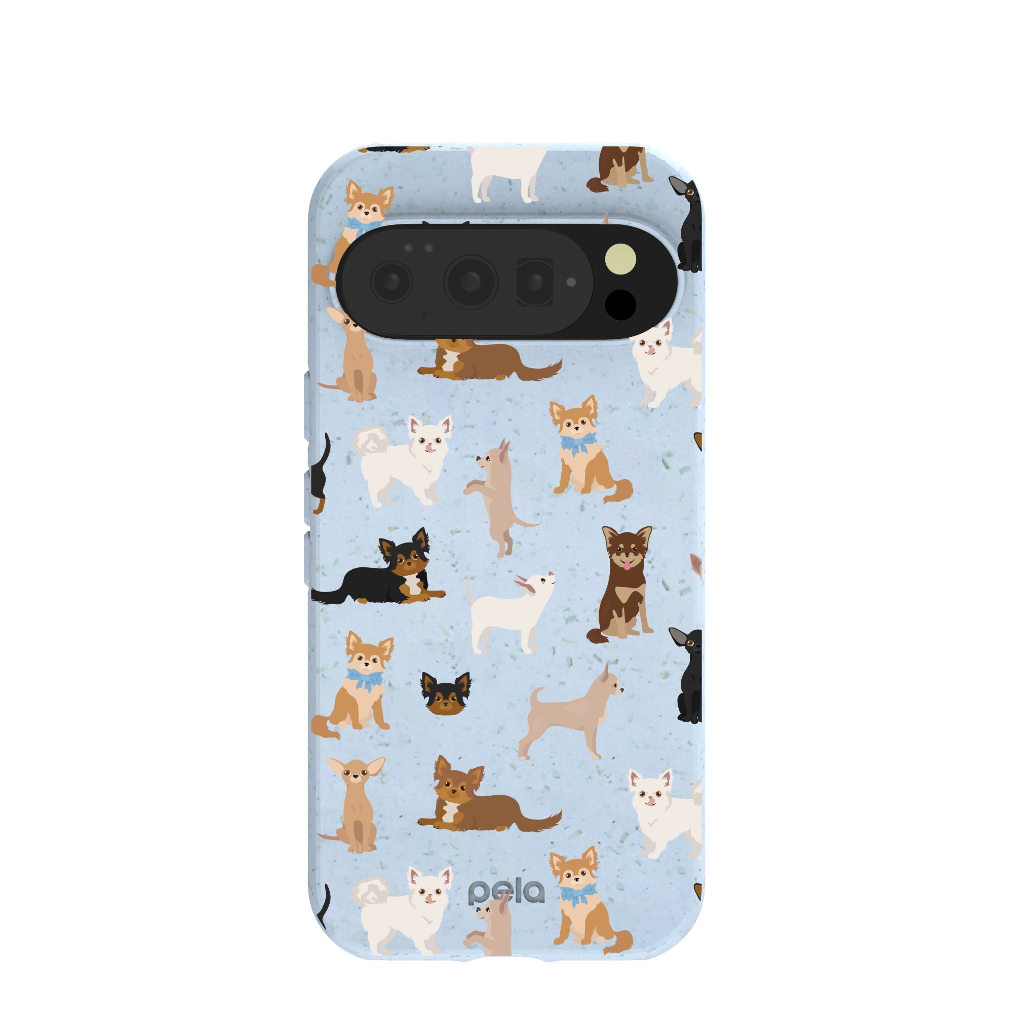 Powder Blue Chihuahua Charms Google Pixel 10/10 Pro Case Refurbished - Pela Case refurbished available on Cerqular