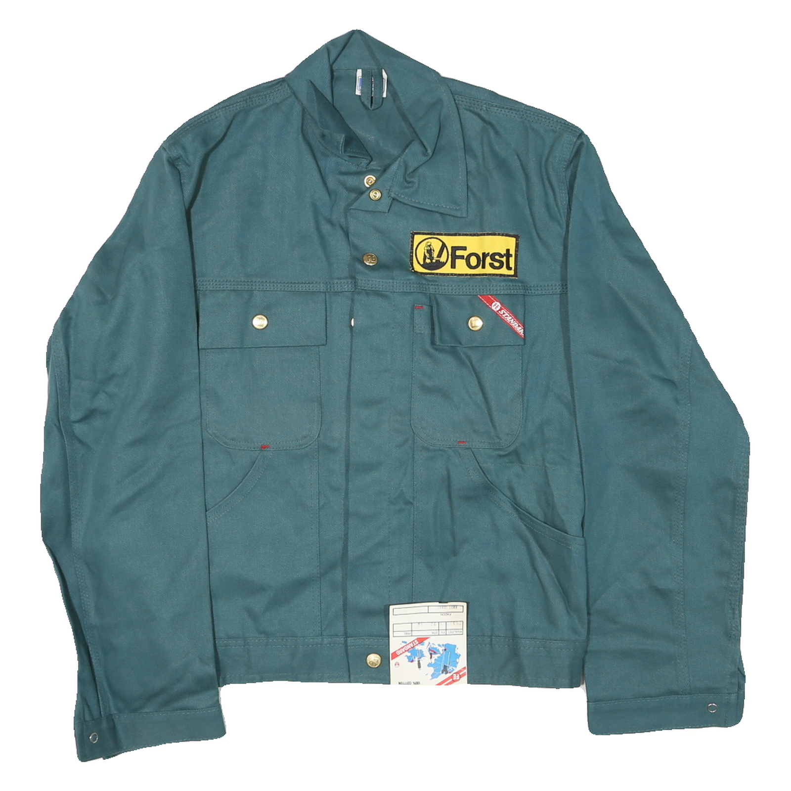 Mens Green Cotton Workwear Button Jacket S Plain Utility Durable Refurbished - N/A refurbished available on Cerqular