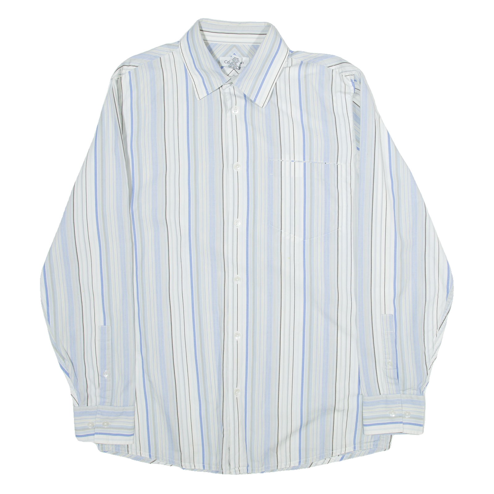 CALVIN KLEIN Mens Shirt Blue Striped Long Sleeve M Refurbished - N/A refurbished available on Cerqular