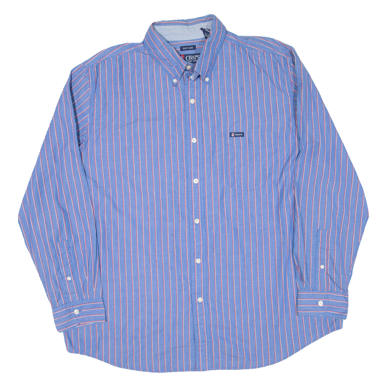 CHAPS Mens Shirt Blue Striped Long Sleeve XL Refurbished - N/A refurbished available on Cerqular