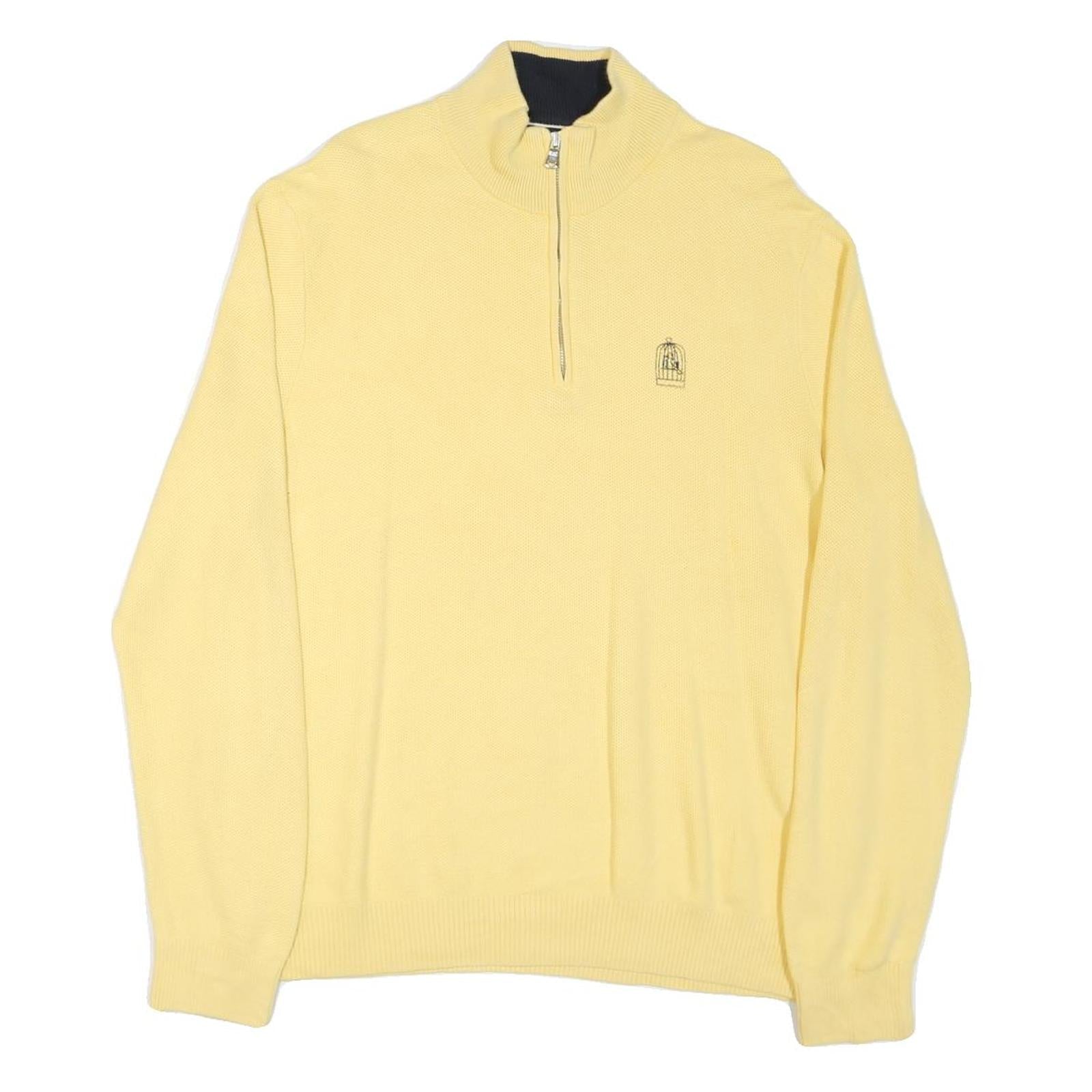 TOMMY HILFIGER Mens Yellow Plain Pullover Jumper Crew Neck Cotton Blend L Refurbished - N/A refurbished available on Cerqular