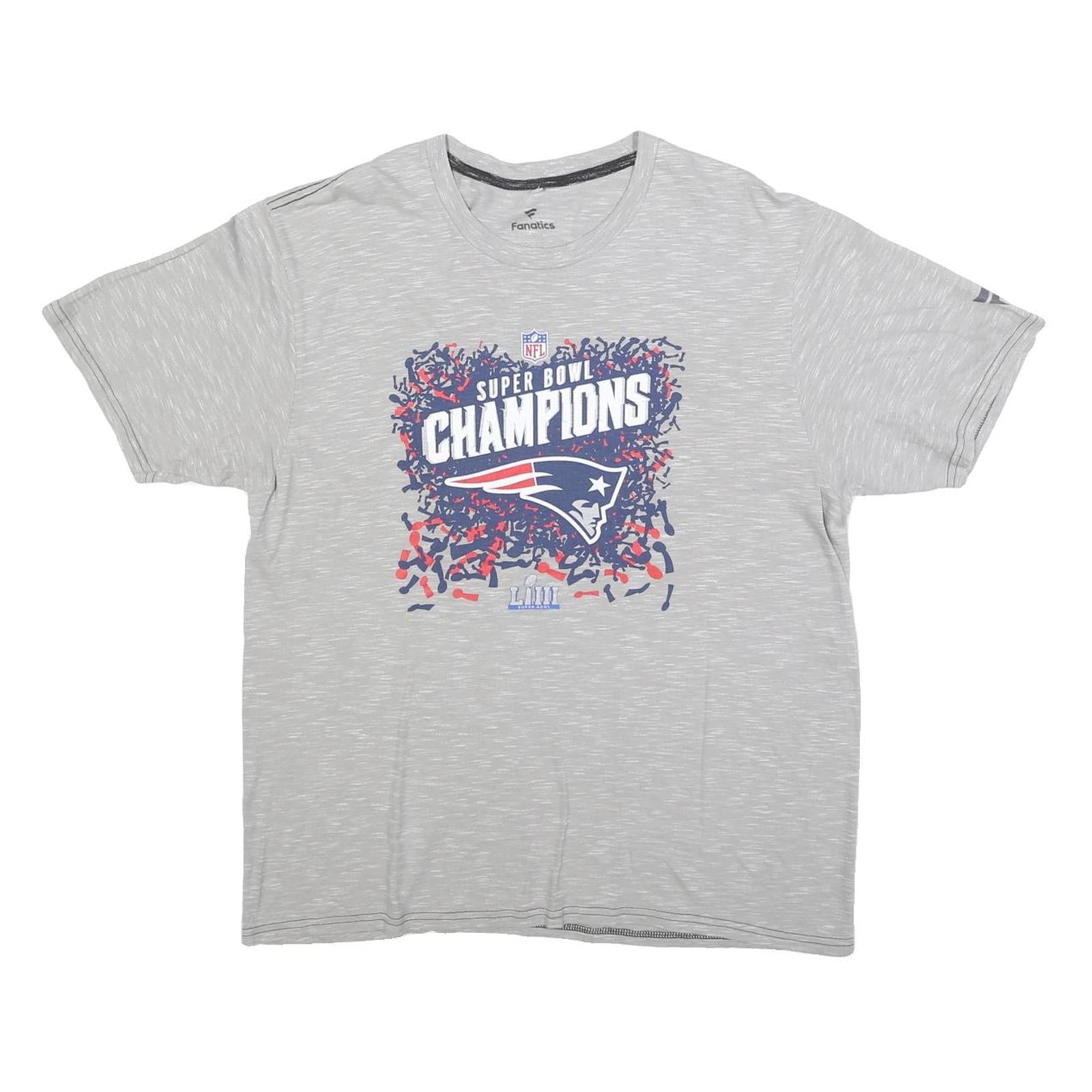 Buy FANATICS Mens Grey Super Bowl Champions Graphic T-Shirt L Short Sleeve Crew Neck Refurbished - $19.49 FANATICS Mens Grey Super Bowl Champions Graphic T-Shirt L Short Sleeve Crew Neck Refurbished - N/A refurbished available on Cerqular