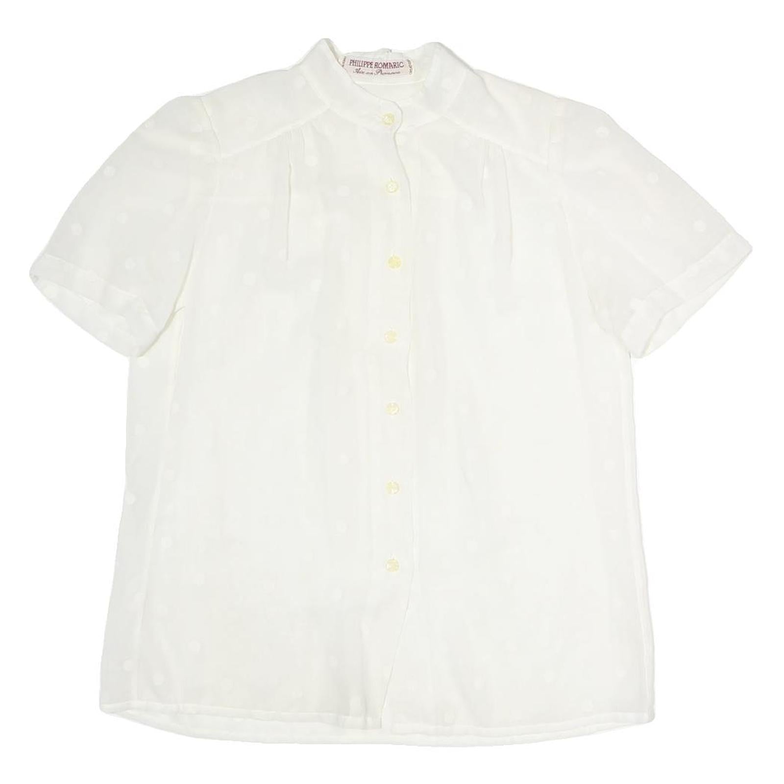 Buy PHILLIPE ROMARIC Womens White Printed Shirt Short Sleeve Button Neck M Light Top Refurbished - $18.19 PHILLIPE ROMARIC Womens White Printed Shirt Short Sleeve Button Neck M Light Top Refurbished - N/A refurbished available on Cerqular