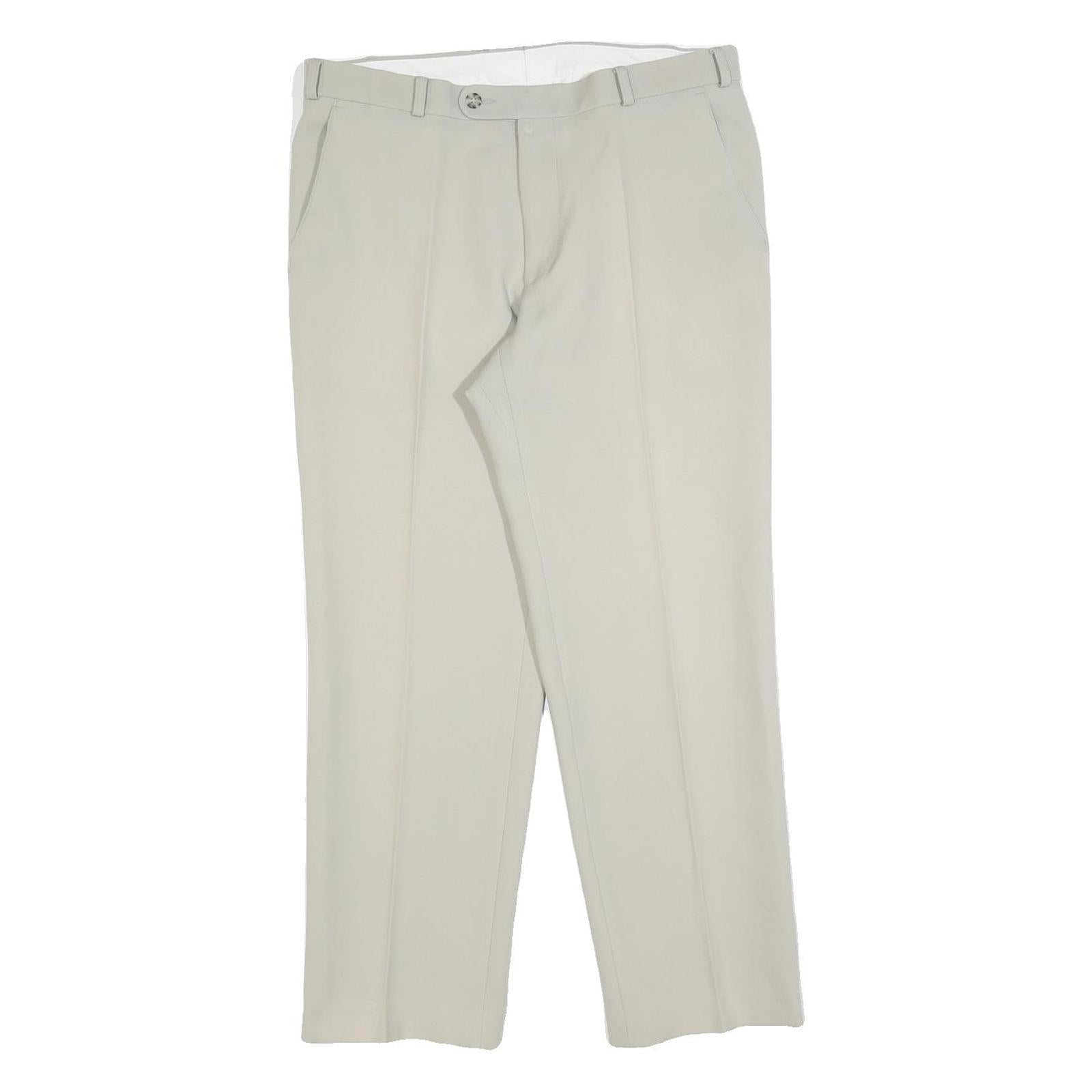 CLASSIC MAN Mens Regular Beige Trousers W34 L28 Zip Closure Formal Style Refurbished - N/A refurbished available on Cerqular