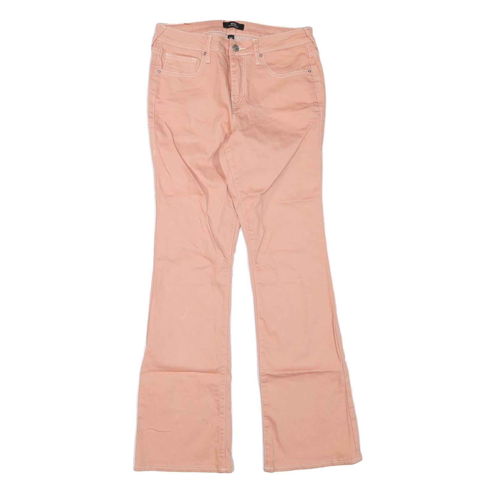 TRUE RELIGION Womens Regular Fit Flared Denim Light W30 L32 Pink Cotton Blend Refurbished - N/A refurbished available on Cerqular