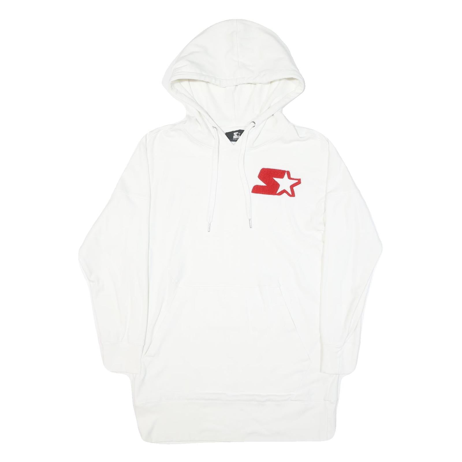 STARTER Mens White Hoodie M Red Logo Cotton Blend Pullover Casual Sport Refurbished - N/A refurbished available on Cerqular