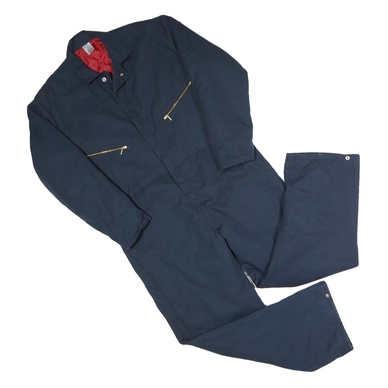 Mens Navy Blue Dungarees Polyester Blend Regular Fit M W41 L26 Workwear Zippered Refurbished - N/A refurbished available on Cerqular
