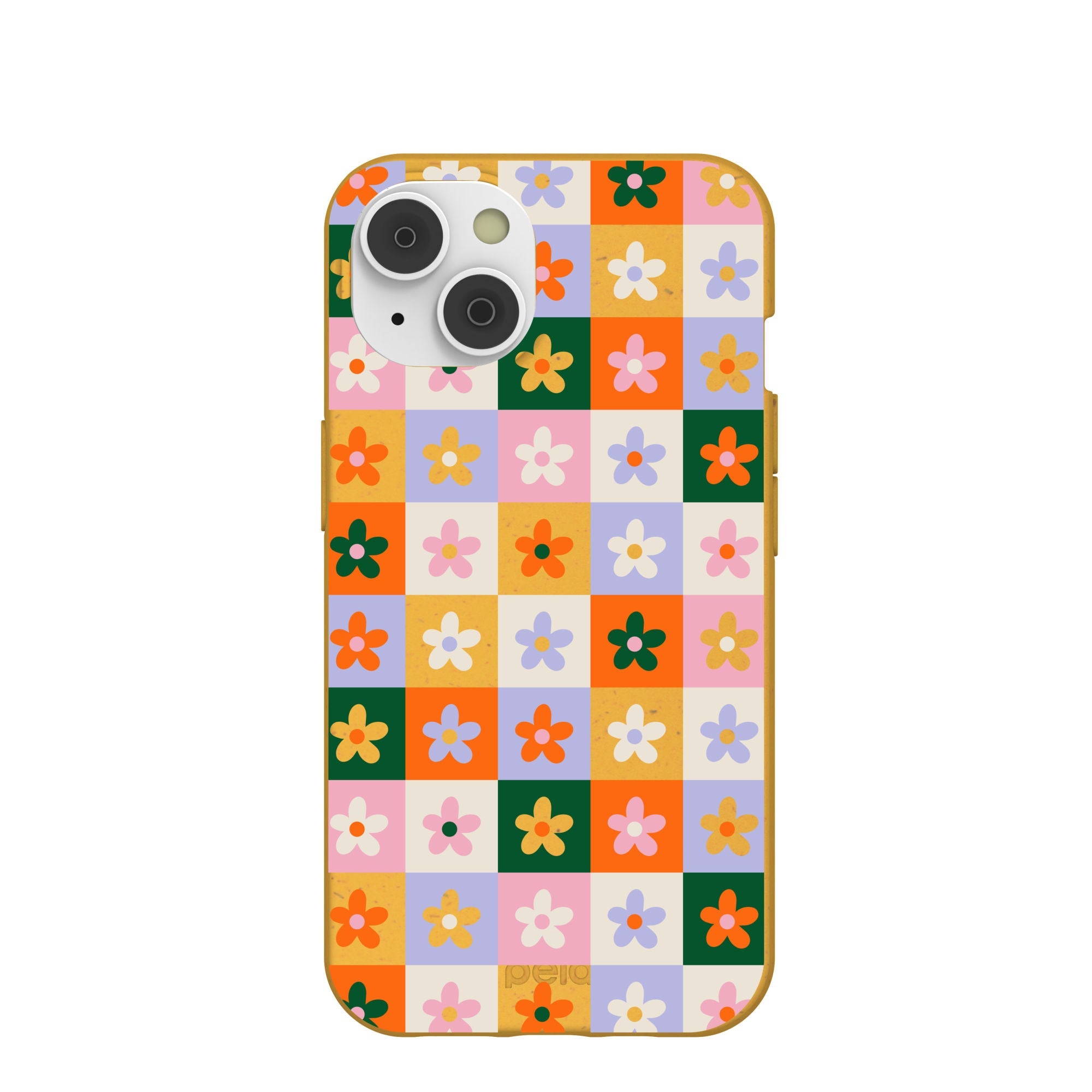 Honey Flower Tiles iPhone 14/16e Case Refurbished - Pela Case refurbished available on Cerqular