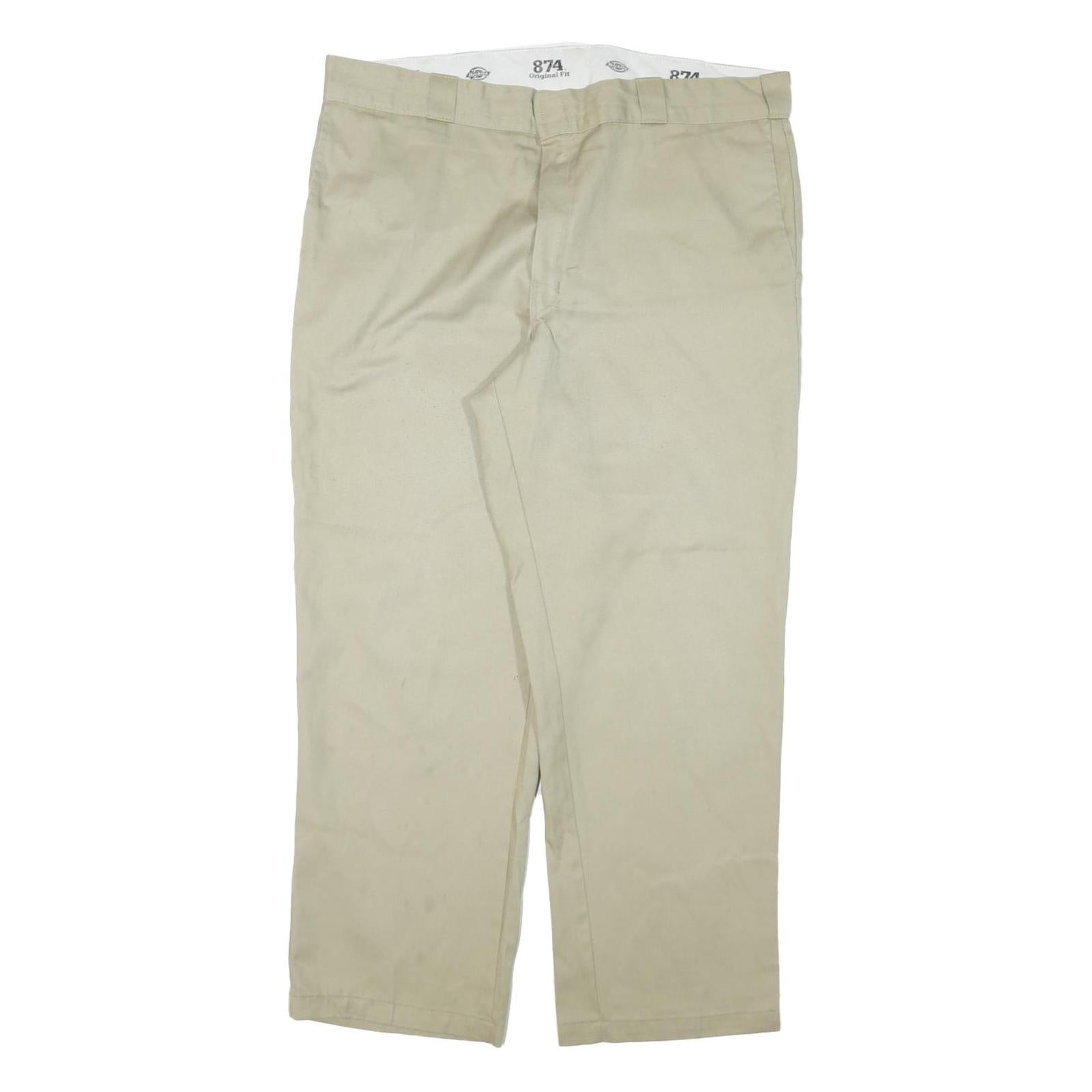DICKIES Mens Cotton Blend Beige Regular Fit Straight Leg Trousers W38 L29 Refurbished - N/A refurbished available on Cerqular