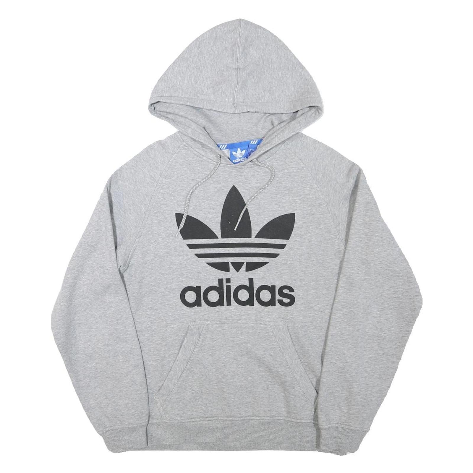 ADIDAS Mens Grey Hoodie S Cotton Blend Pullover Casual Refurbished - N/A refurbished available on Cerqular