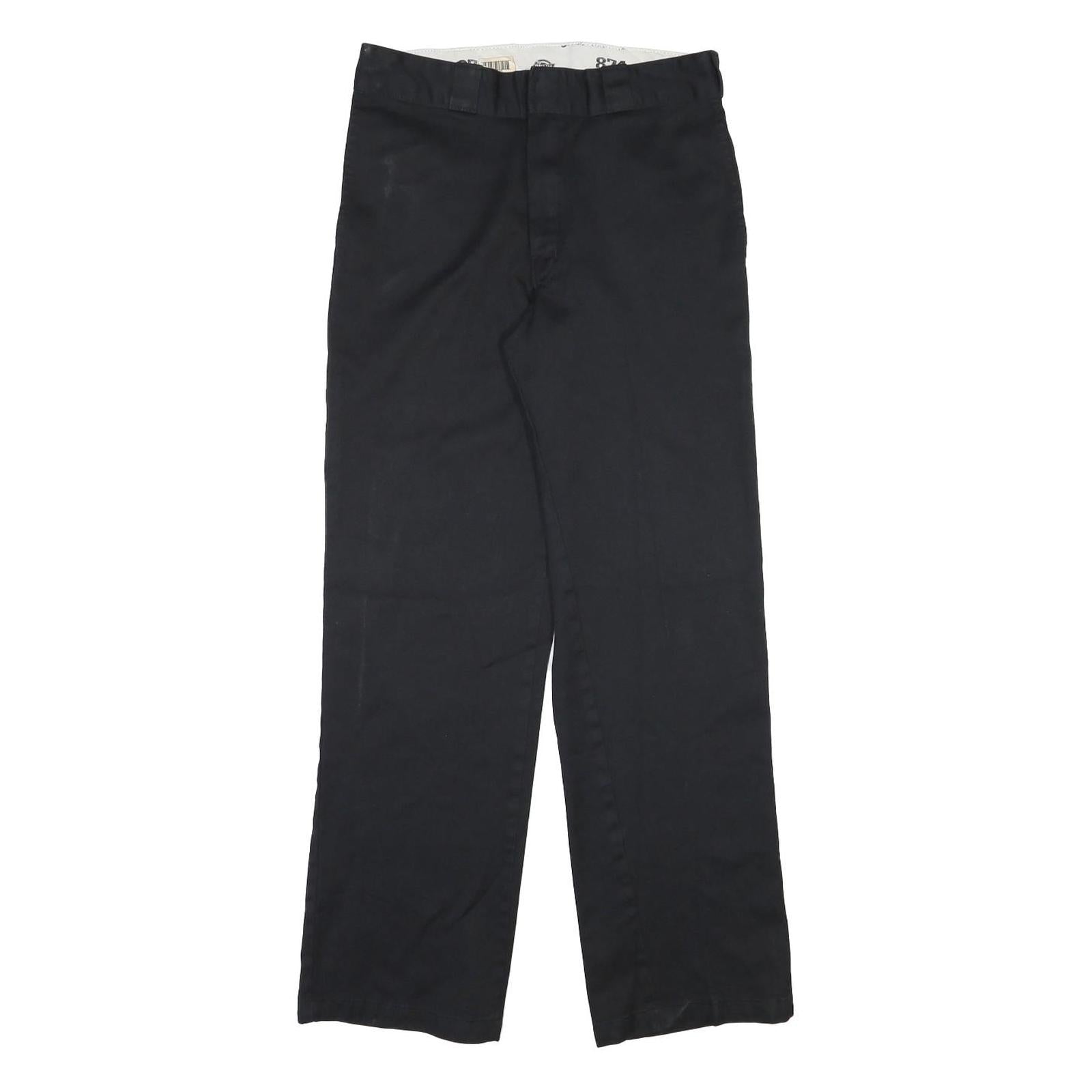 DICKIES Mens Cotton Blend Black Regular Straight Trousers W32 L32 Classic Zip Refurbished - N/A refurbished available on Cerqular