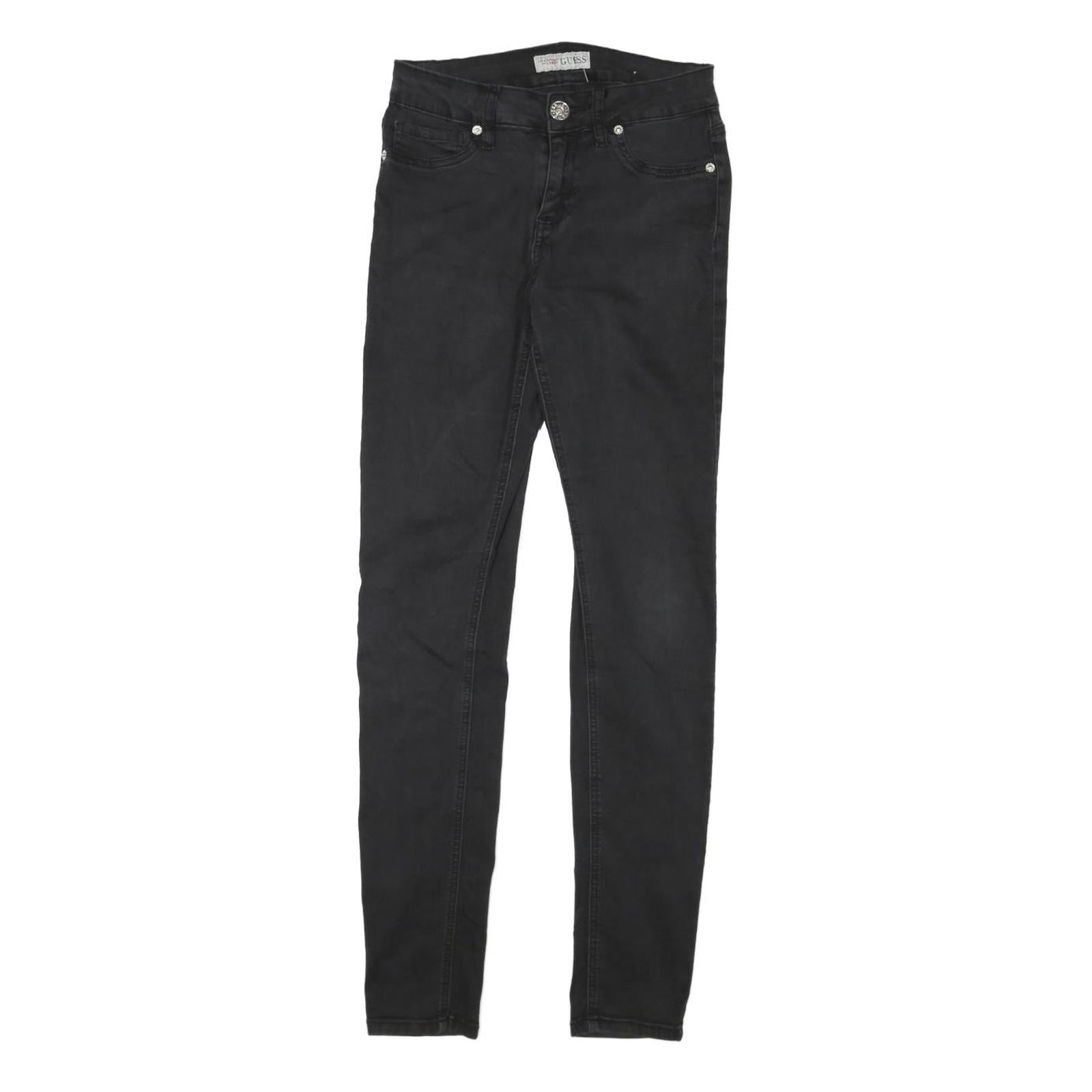 GUESS Womens Slim Black Denim Jeans W25 L28 Skinny Cotton Blend Zip Refurbished - N/A refurbished available on Cerqular