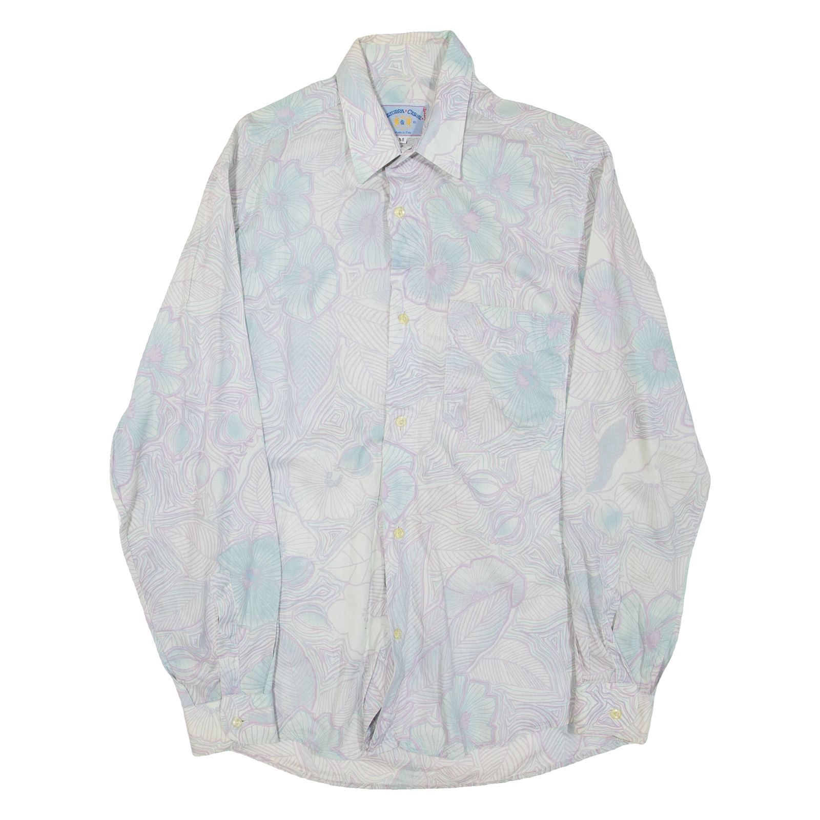 AZZURRA CASUAL Womens Printed Shirt Grey Collared Long Sleeve Floral M Refurbished - N/A refurbished available on Cerqular