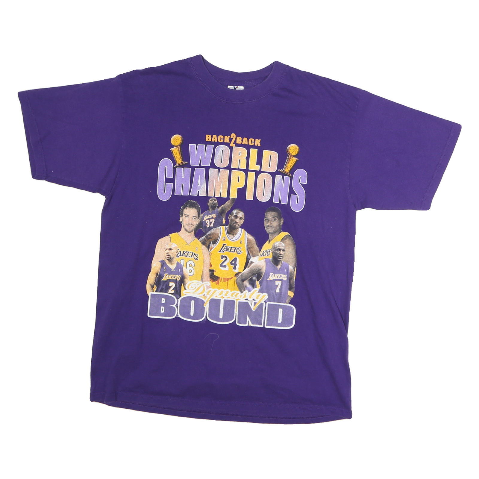 YAZBEK Mens Purple Back 2 Back World Champions Graphic T-Shirt L Short Sleeve Refurbished - N/A refurbished available on Cerqular