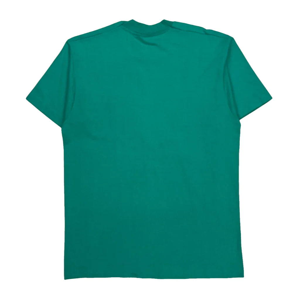 Blank Bvd Single Stitch T-Shirt - Large Green Cotton Blend Refurbished - Thrifted (note: this is a term often used to describe second- refurbished available on Cerqular