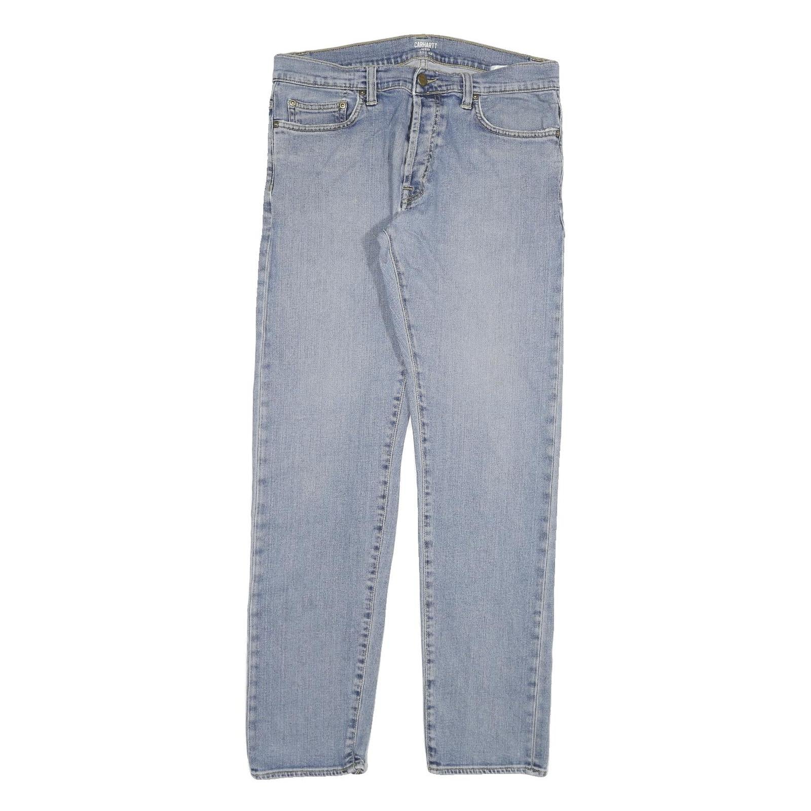 CARHARTT Mens Slim Light Blue Denim Jeans W31 L32 Zip Closure Refurbished - N/A refurbished available on Cerqular