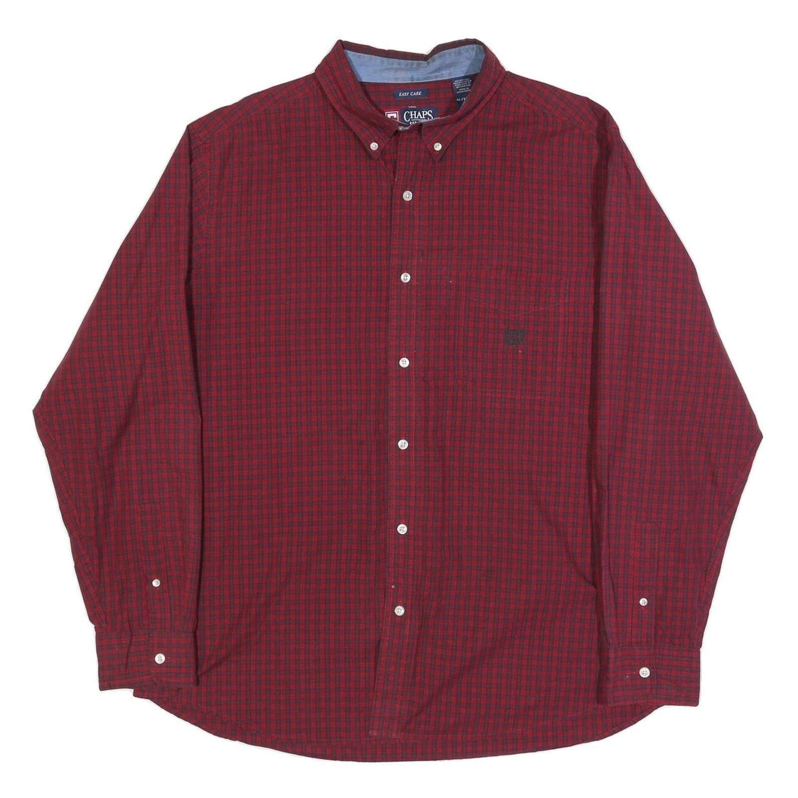 Buy CHAPS Mens Red & Dark Blue Check Shirt XL Button Down Long Sleeve Casual Cotton Refurbished - $27.29 CHAPS Mens Red & Dark Blue Check Shirt XL Button Down Long Sleeve Casual Cotton Refurbished - N/A refurbished available on Cerqular