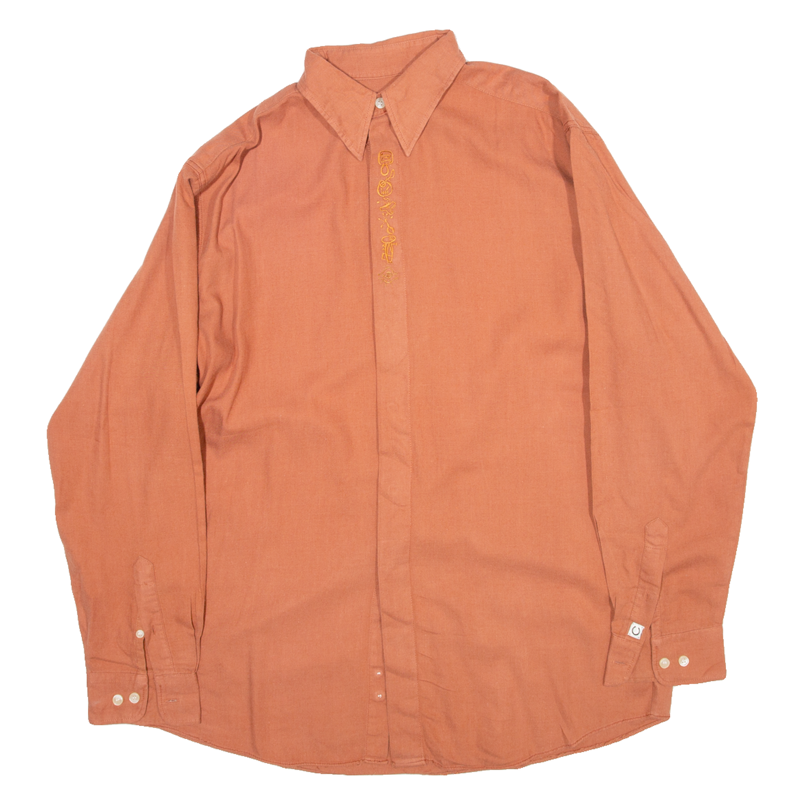 Mens Plain Shirt Orange Long Sleeve M Refurbished - N/A refurbished available on Cerqular