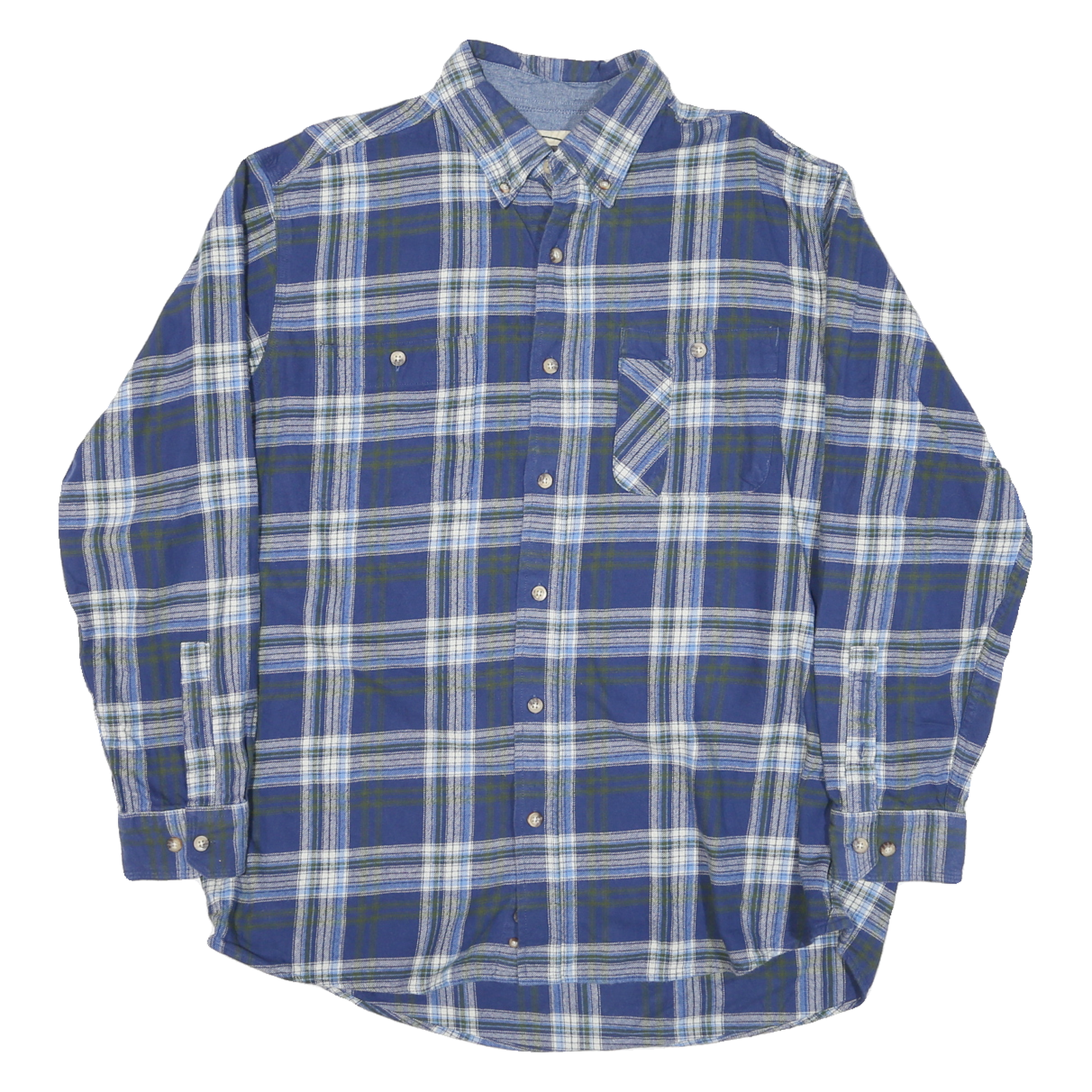 BACKPACKER Mens Blue & Green Checked Cotton Blend Shirt XL Casual Button-Down Refurbished - N/A refurbished available on Cerqular