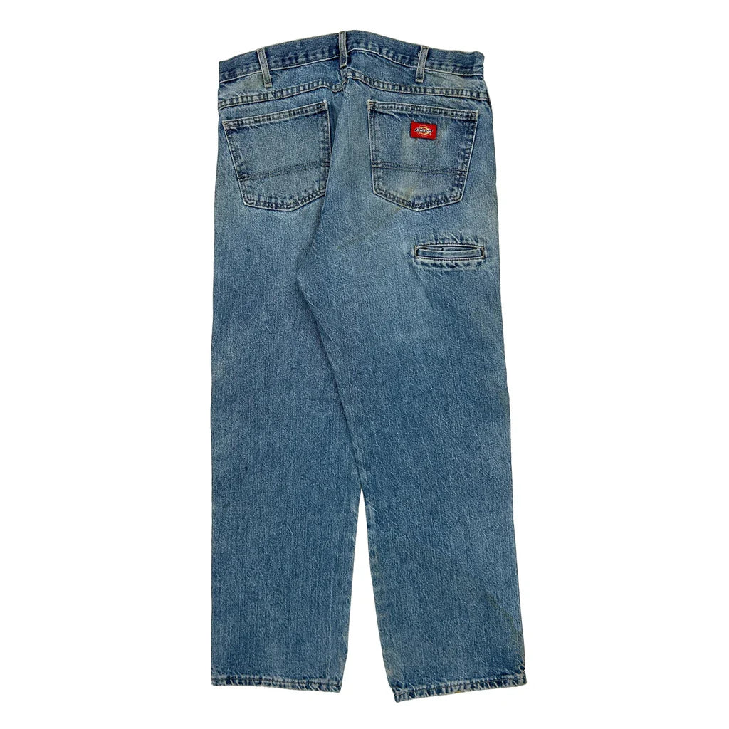 Dickies Double Knee Carpenter Jeans - 34W 30L Blue Cotton Refurbished - Thrifted (note: this is a term often used to describe second- refurbished available on Cerqular