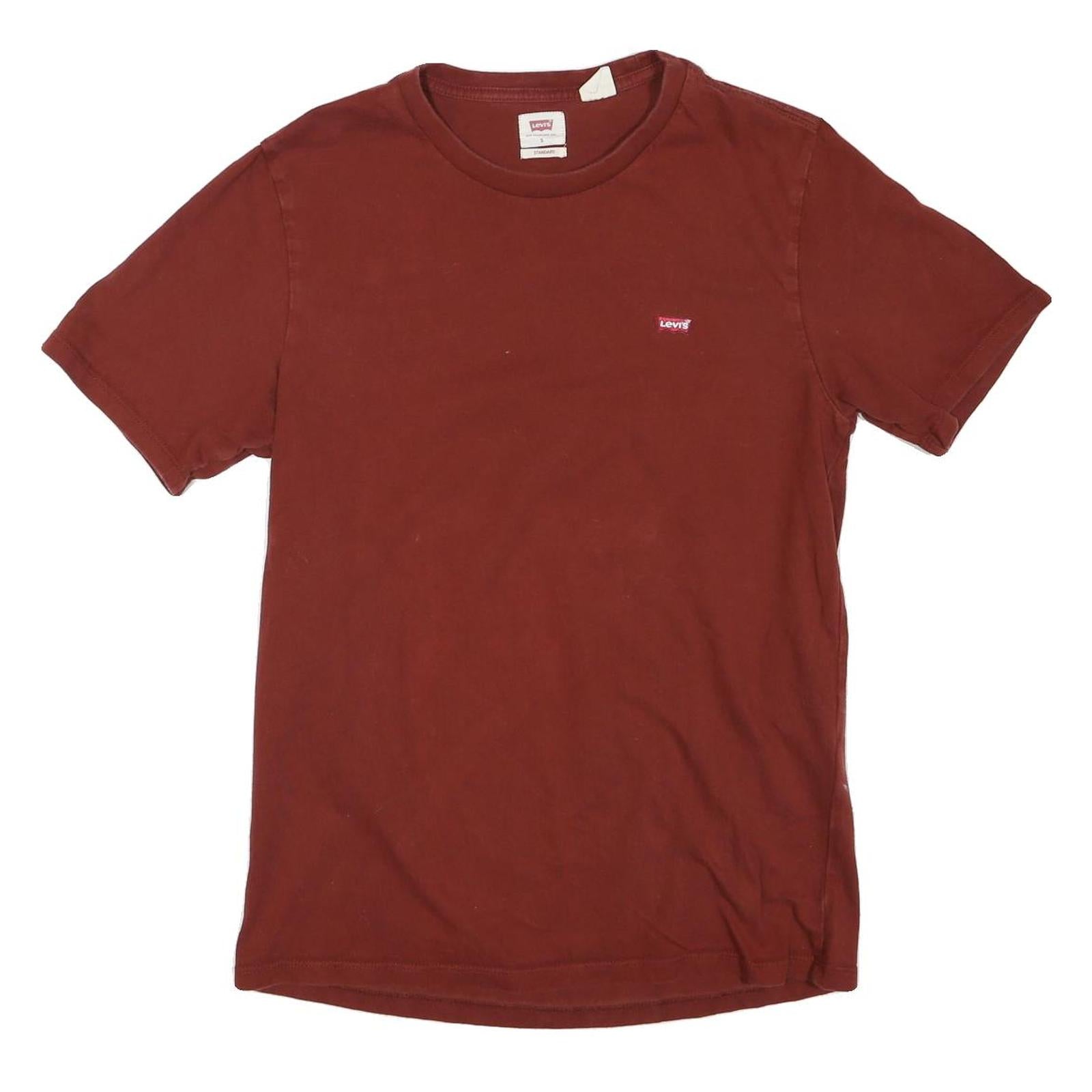 LEVI'S Mens Red S Short Sleeve Crew Neck Logo Graphic T-Shirt Cotton Blend Refurbished - N/A refurbished available on Cerqular