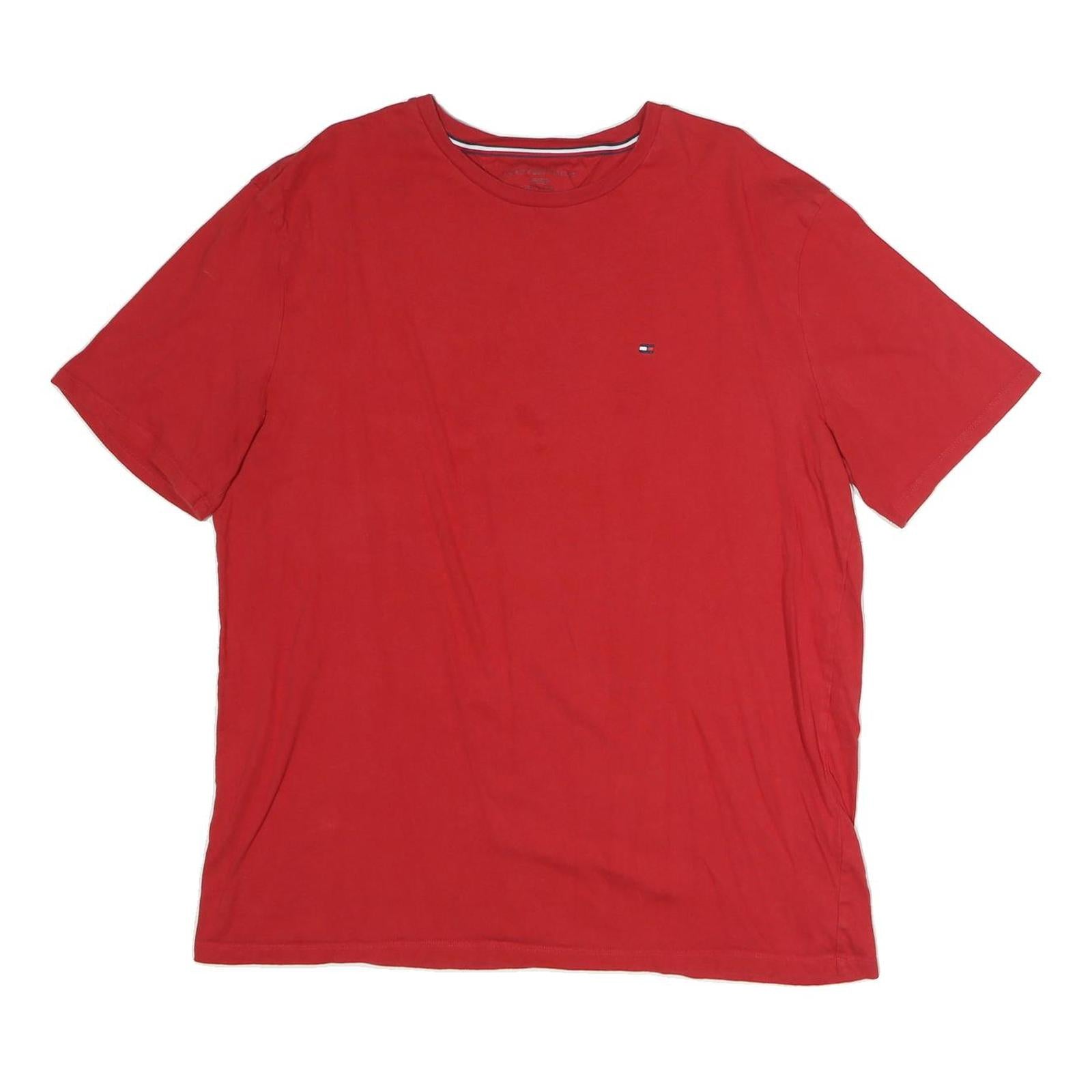 TOMMY HILFIGER Mens Red Crew Neck Short Sleeve T-Shirt XL Cotton Slim Fit Refurbished - N/A refurbished available on Cerqular