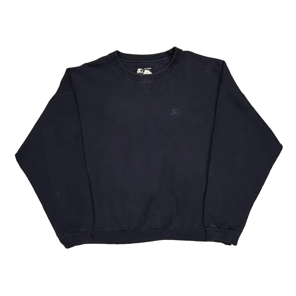 Buy Starter Sweatshirt - XL Navy Cotton Blend Refurbished - $46.89 Starter Sweatshirt - XL Navy Cotton Blend Refurbished - Thrifted (note: this is a term often used to describe second- refurbished available on Cerqular