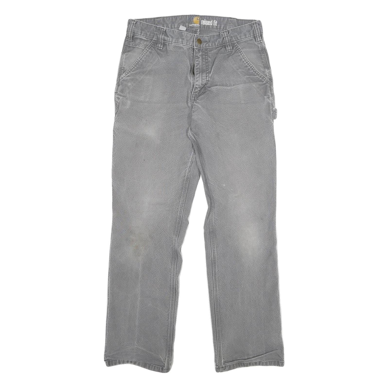 CARHARTT Mens Grey Relaxed Fit Straight Denim Jeans W29 L29 Workwear Refurbished - N/A refurbished available on Cerqular