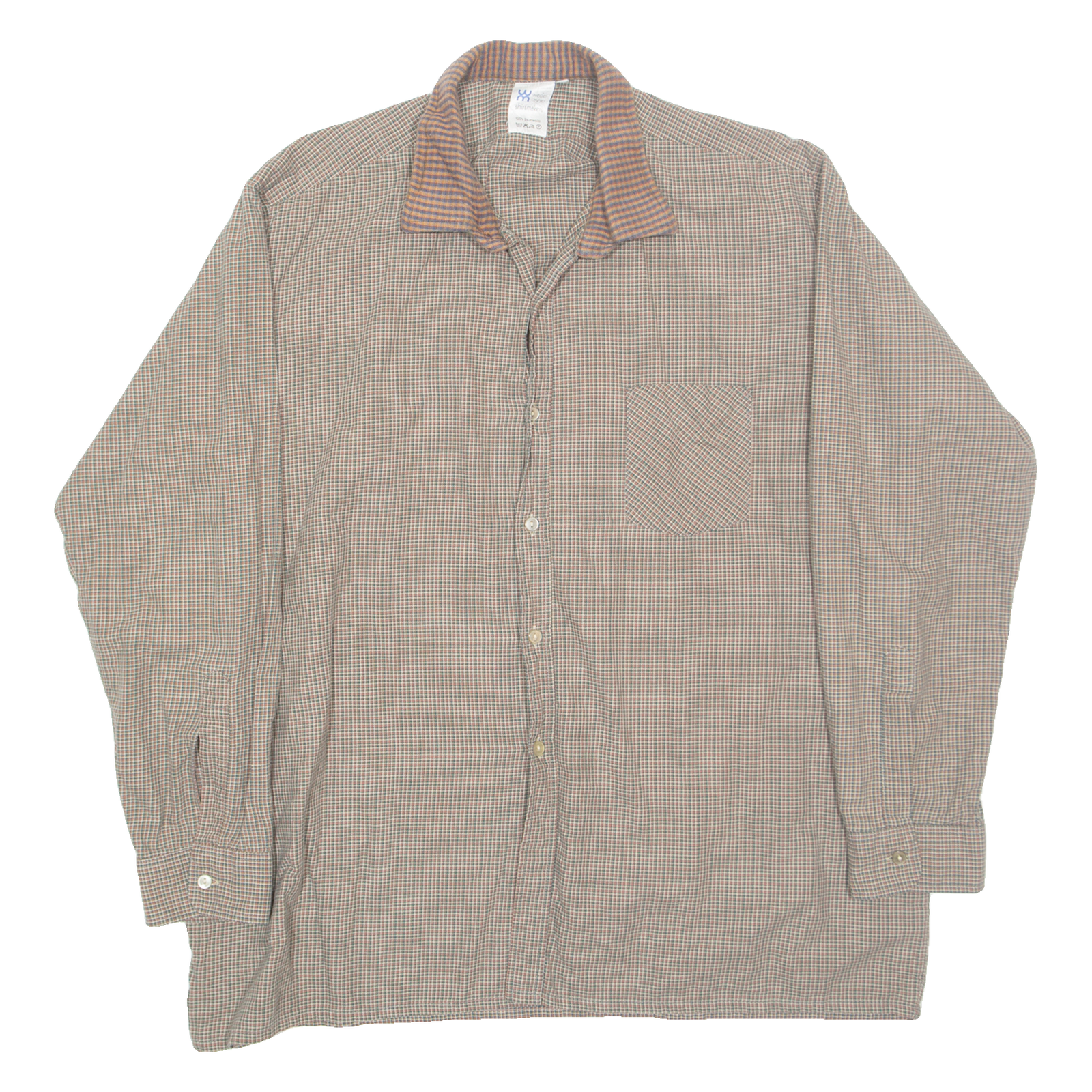 WEDER-MEIR Mens Shirt Brown Check Long Sleeve XL Refurbished - N/A refurbished available on Cerqular