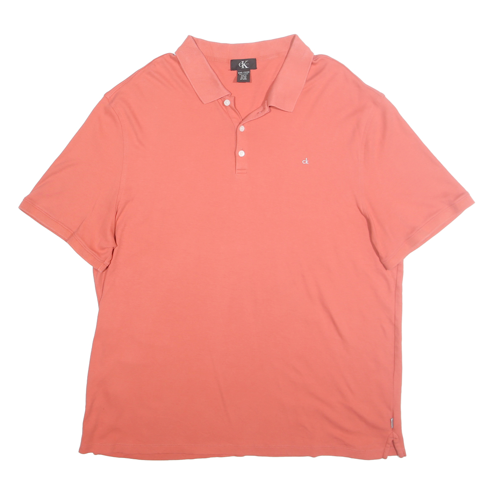 CALVIN KLEIN Mens Coral Plain Short Sleeve Polo Shirt 2XL Casual Summer Top Refurbished - N/A refurbished available on Cerqular