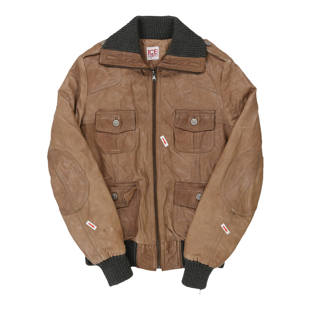 Age 14 Iceberg Jacket - Large Brown Leather | Size: large Refurbished - N/A (Preloved Designer is not a specific brand, it refurbished available on Cerqular