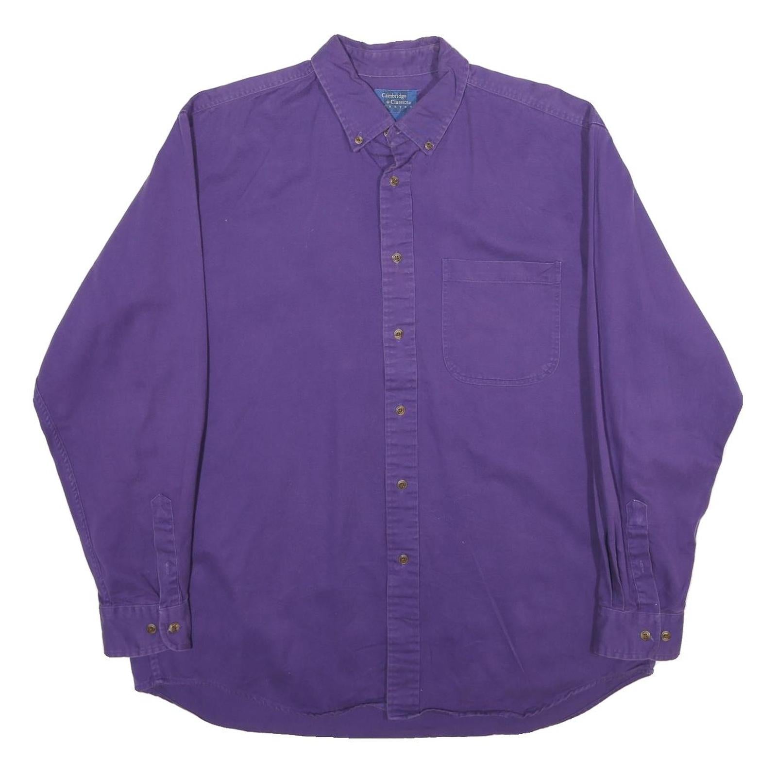 Buy CAMBRIDGE CLASSICS Mens Purple Cotton Shirt L Button-Down Pocket Long Sleeve Refurbished - $19.49 CAMBRIDGE CLASSICS Mens Purple Cotton Shirt L Button-Down Pocket Long Sleeve Refurbished - N/A refurbished available on Cerqular