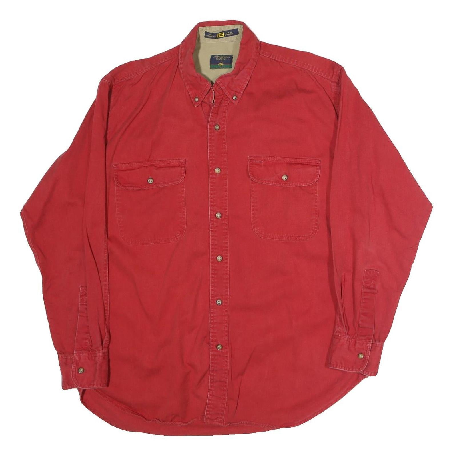 Buy INTERNATIONAL WATERS Mens Red Casual Cotton Shirt L Button-Down Collar Long Refurbished - $19.49 INTERNATIONAL WATERS Mens Red Casual Cotton Shirt L Button-Down Collar Long Refurbished - N/A refurbished available on Cerqular