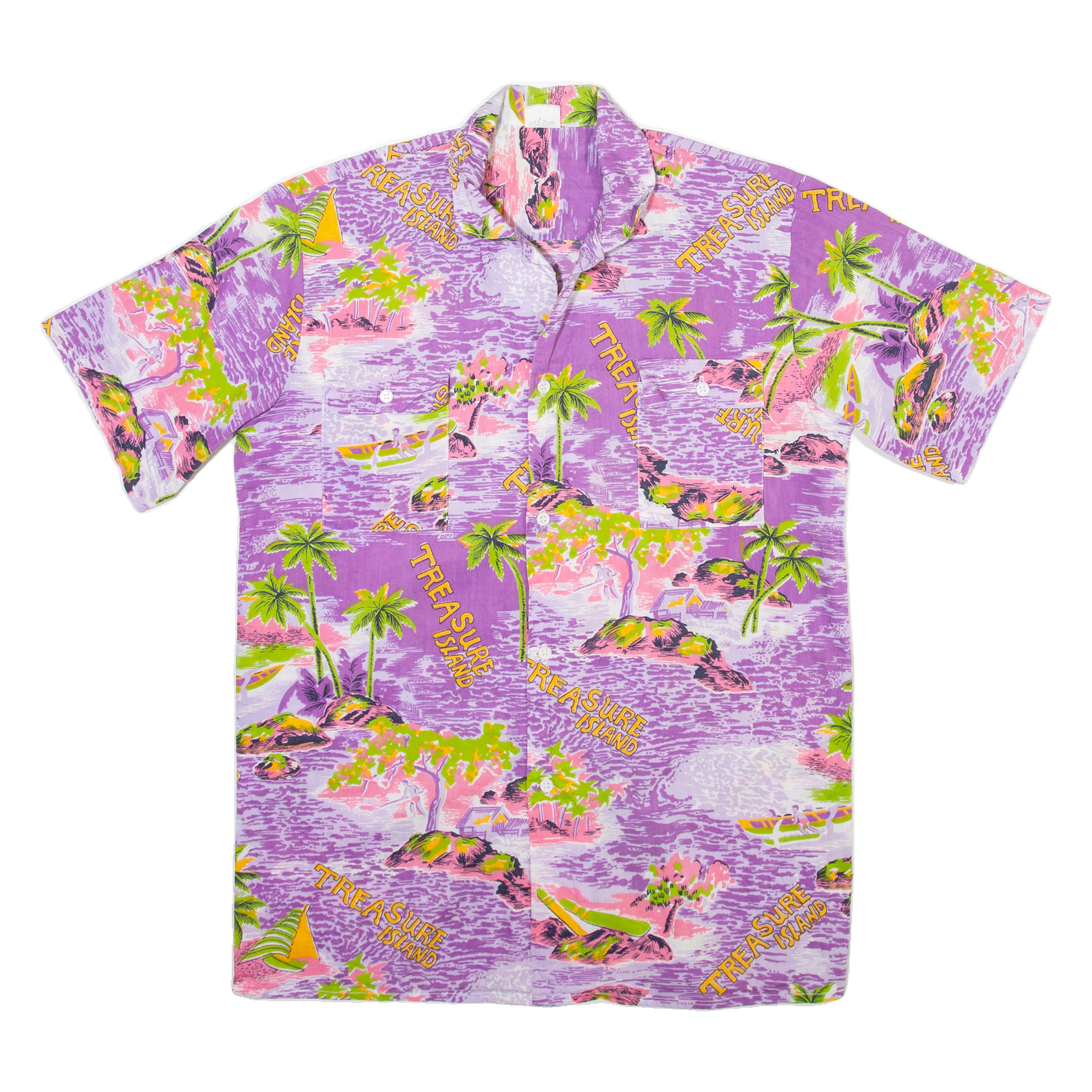 Mens Hawaiian Shirt Purple Crazy Pattern M Refurbished - N/A refurbished available on Cerqular