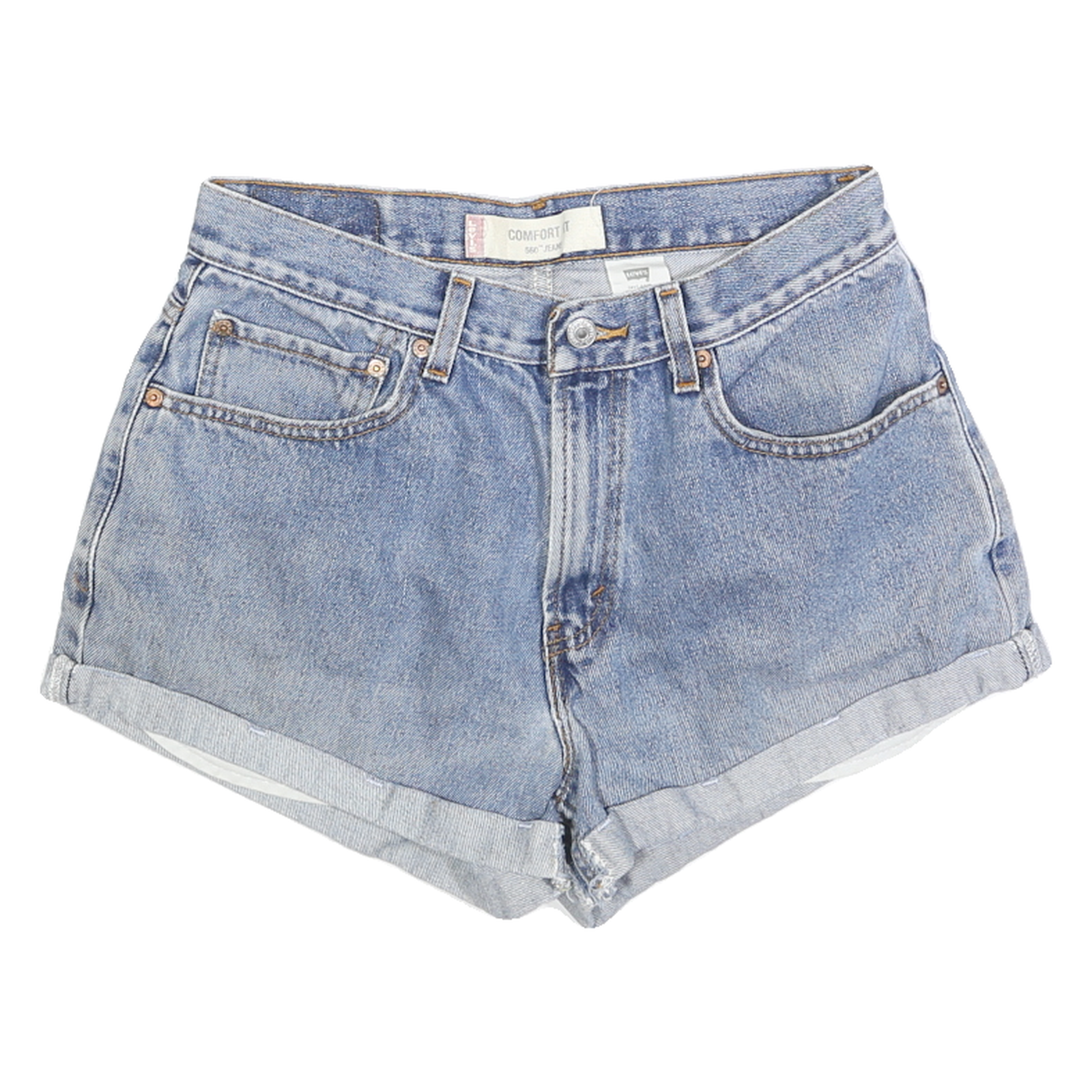 LEVI'S Womens Denim Blue Casual Shorts M W31 Classic Fit Rolled Hem Refurbished - N/A refurbished available on Cerqular